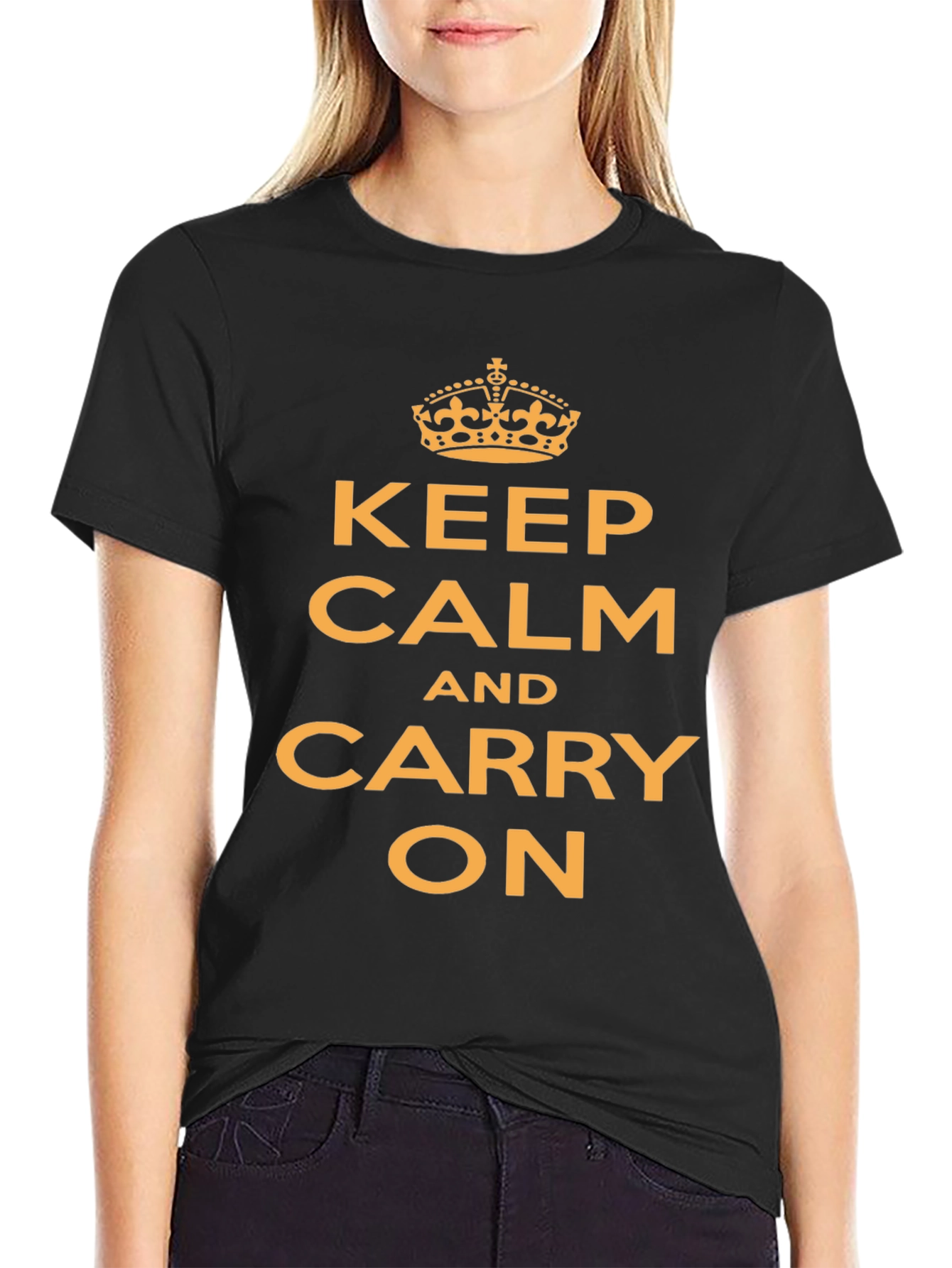 Black Keep Calm T-Shirt - Funny Slogan Tee view 2