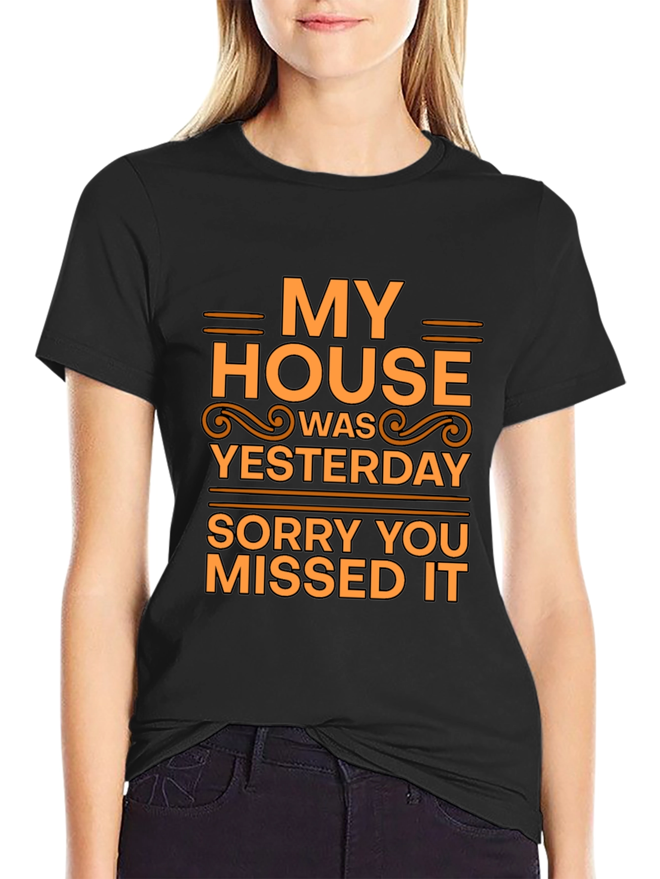 Black Humorous 'My House' T-Shirt view 2