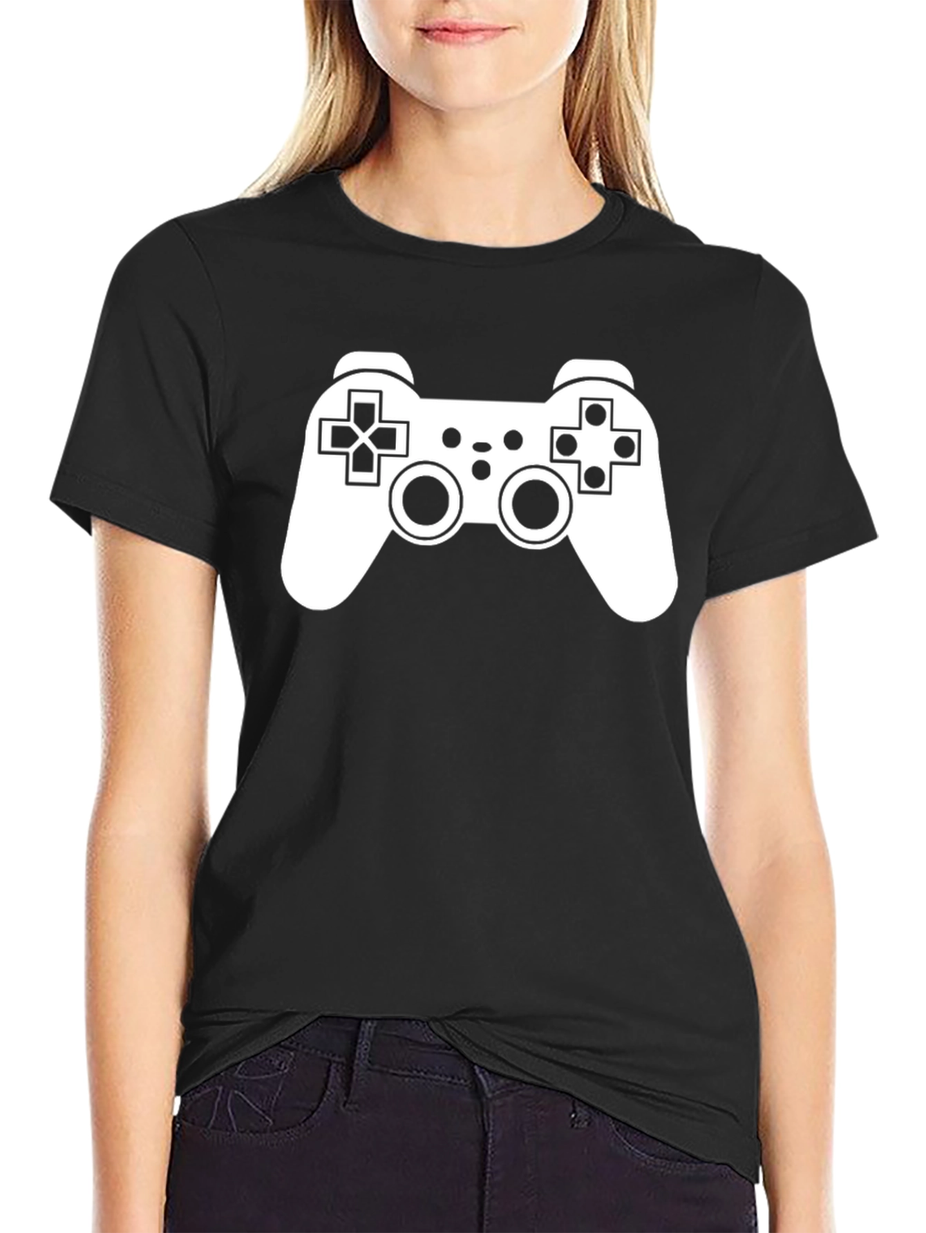 Black Gamer Style Black T-Shirt view 2