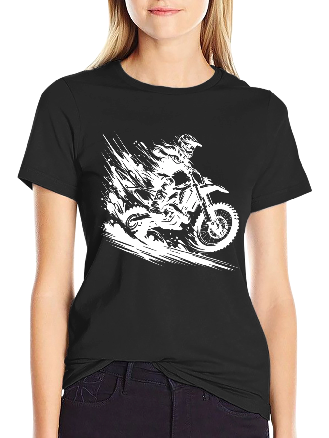 Black Motorcycle Graphic T-Shirt - Black view 2