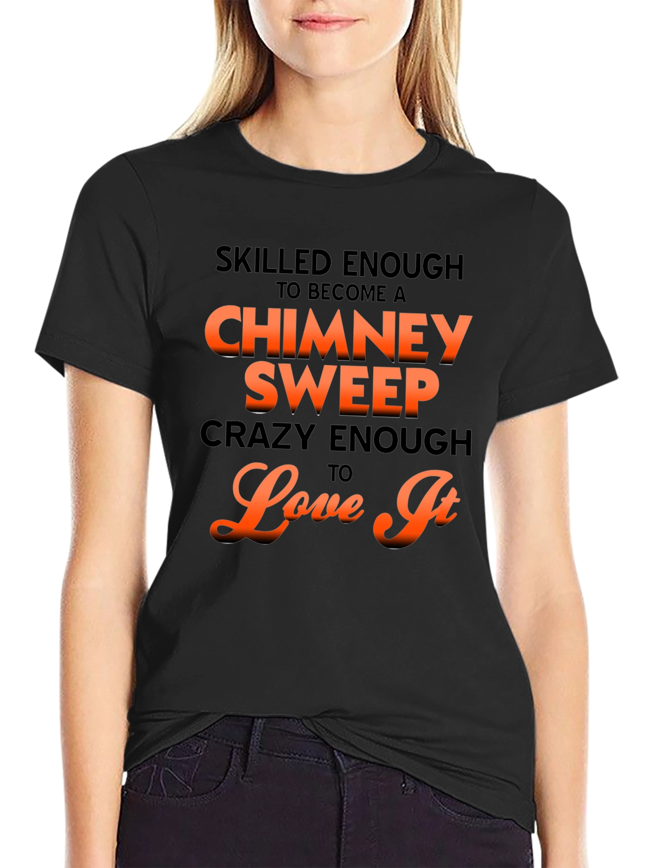 Black Skilled Chimney Sweep Graphic Tee view 2