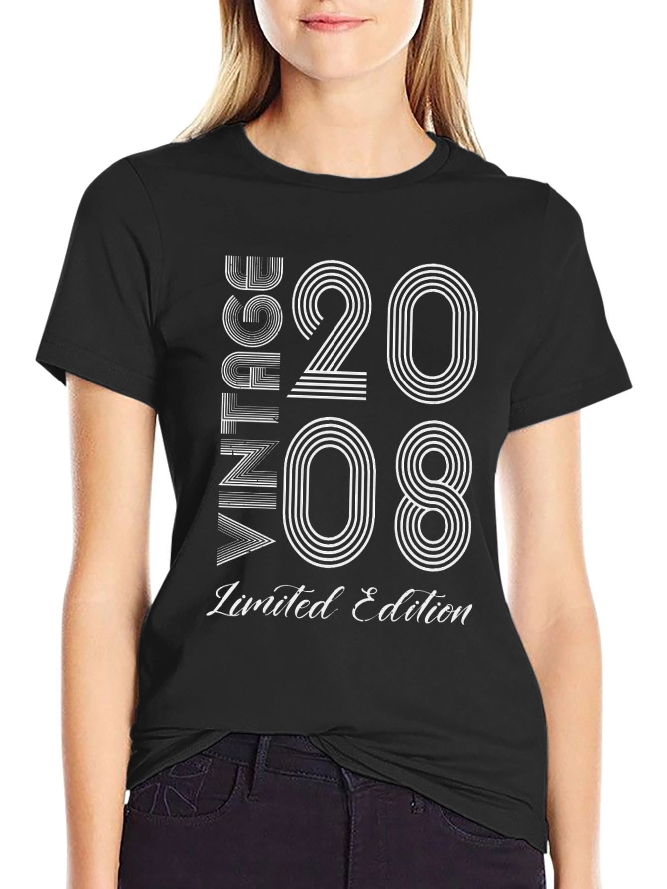 Black Vintage 2008 Limited Edition Black T-Shirt view 2