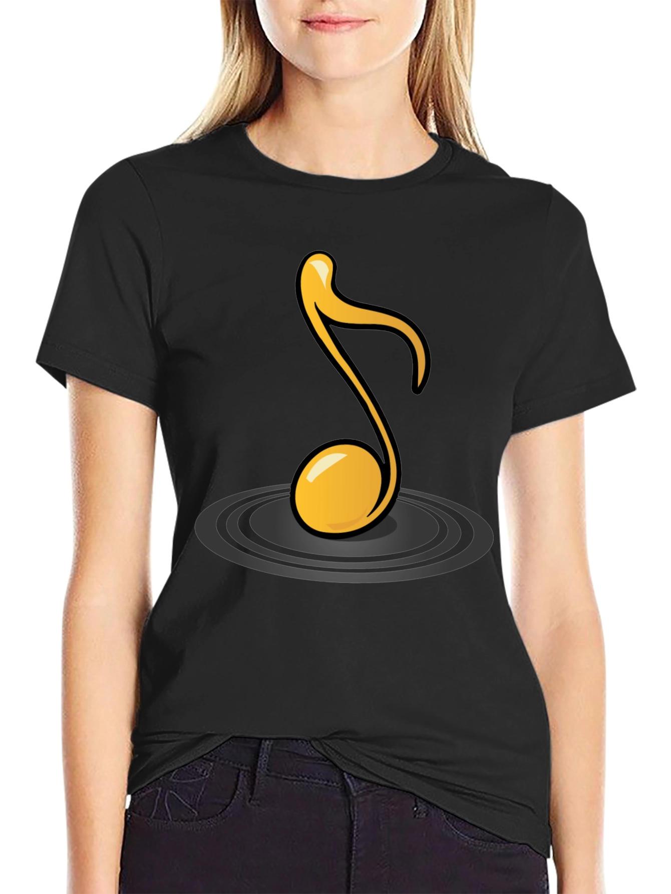 Black Musical Note Graphic Tee view 2