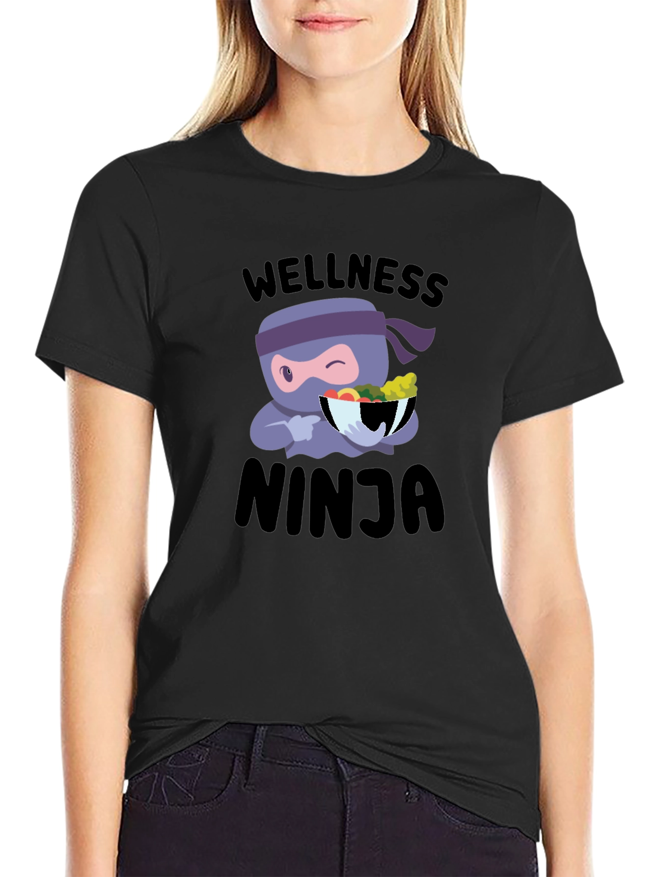 Black Wellness Ninja Black T-Shirt view 2