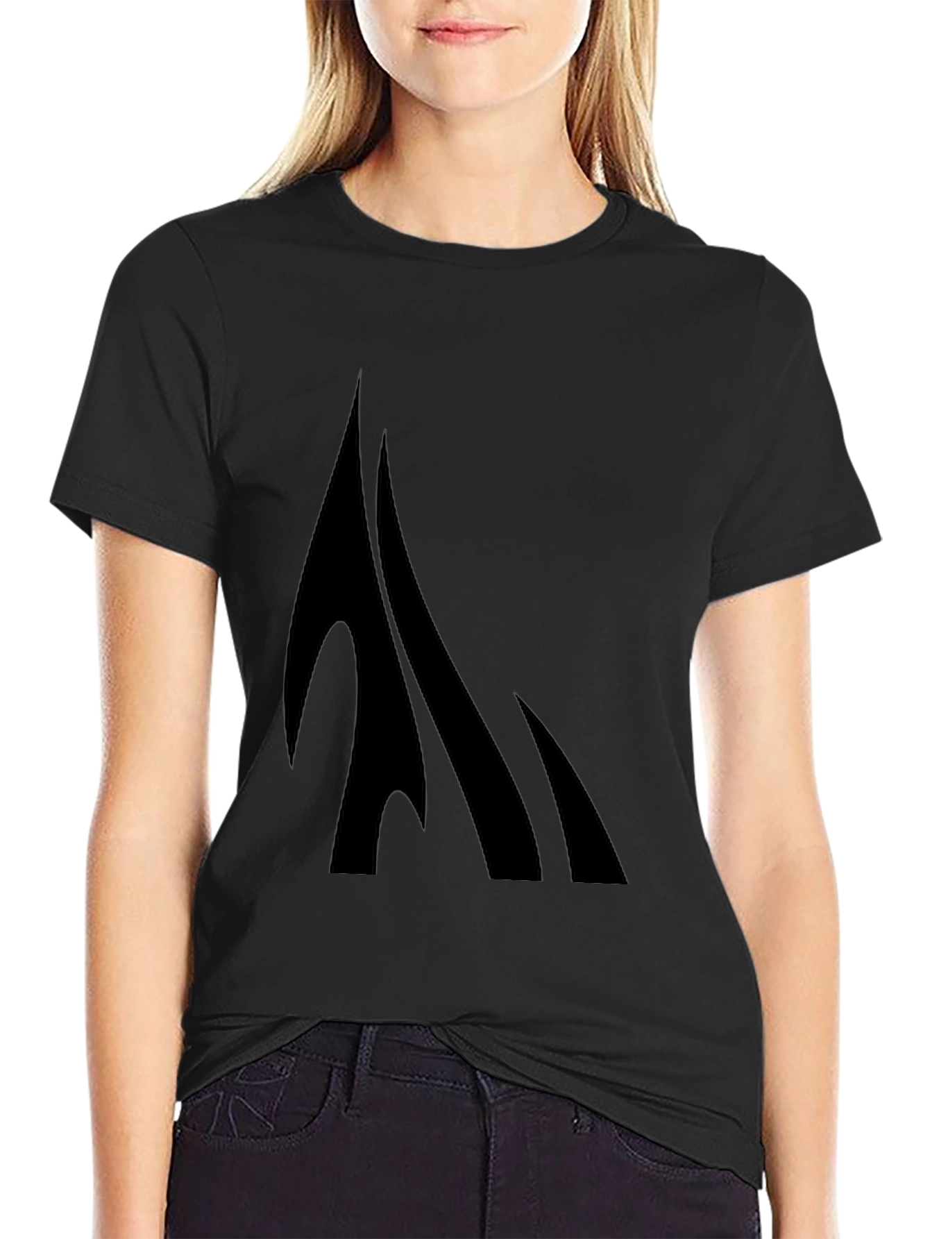 Black Stylish Black Graphic Tee - Modern Design view 2