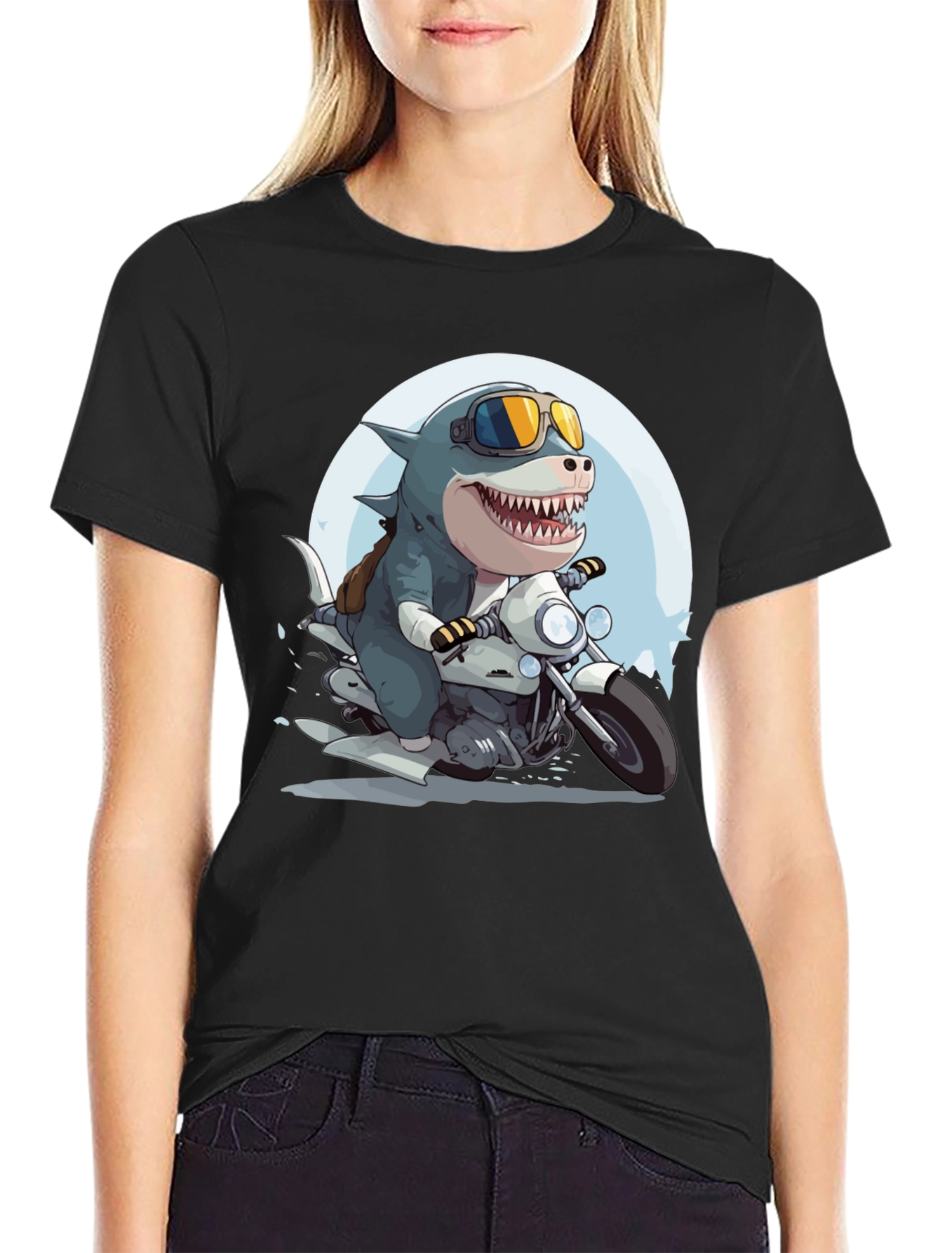 Black Shark Rider Graphic Tee view 2