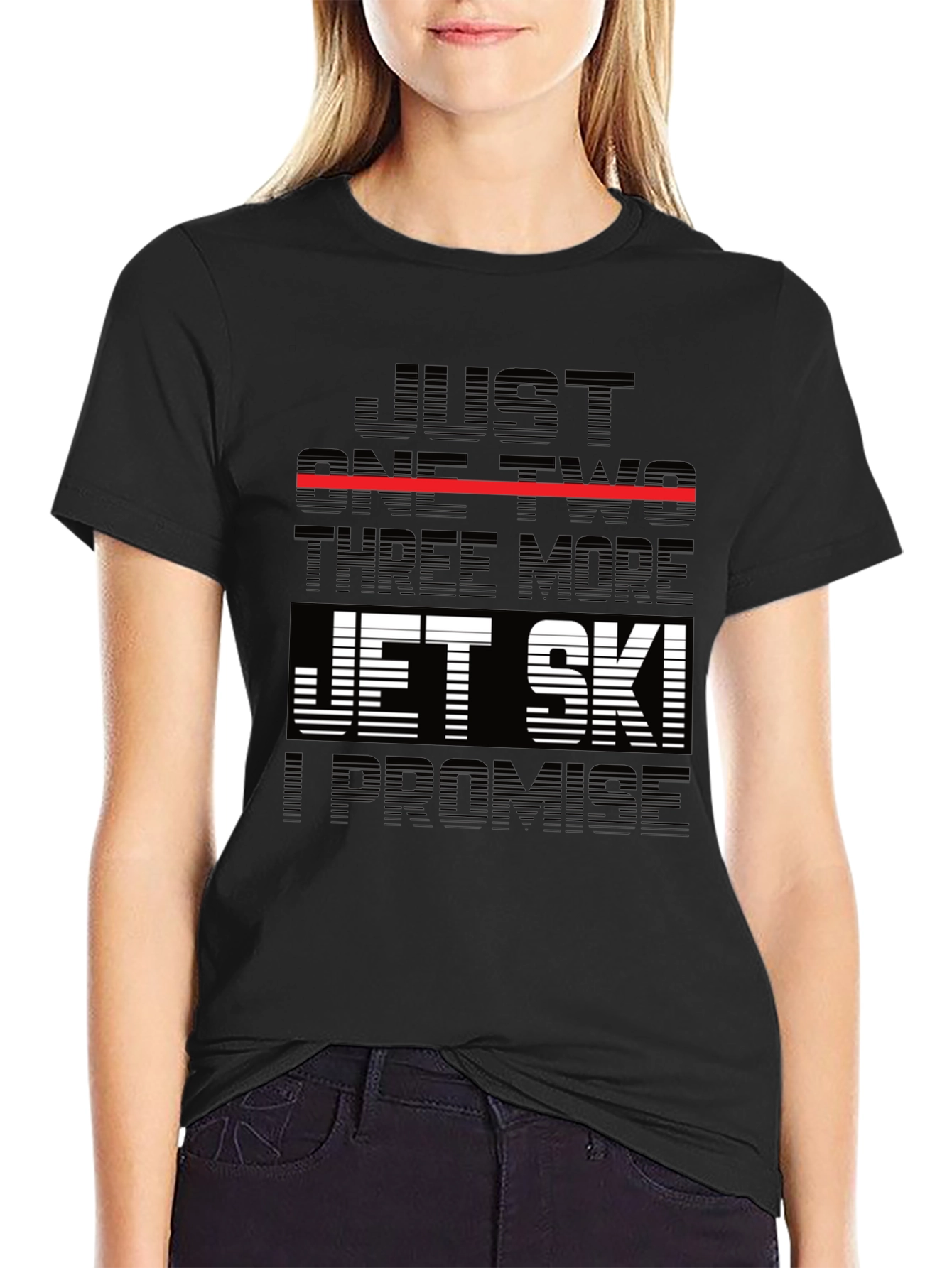 Black Jet Ski Promise T-Shirt - Black Graphic Tee view 2
