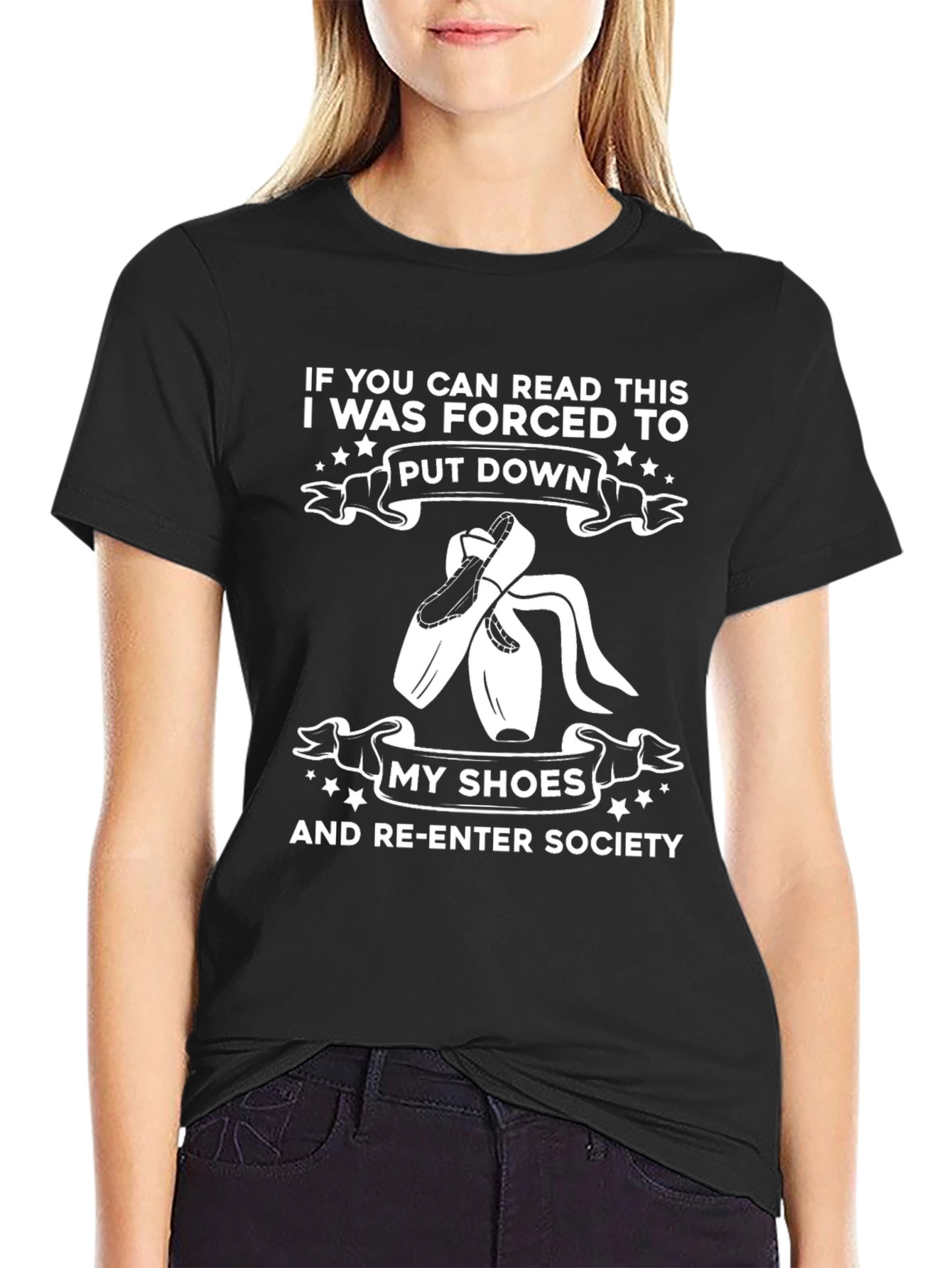 Black Funny Ballet Lover T-Shirt view 2
