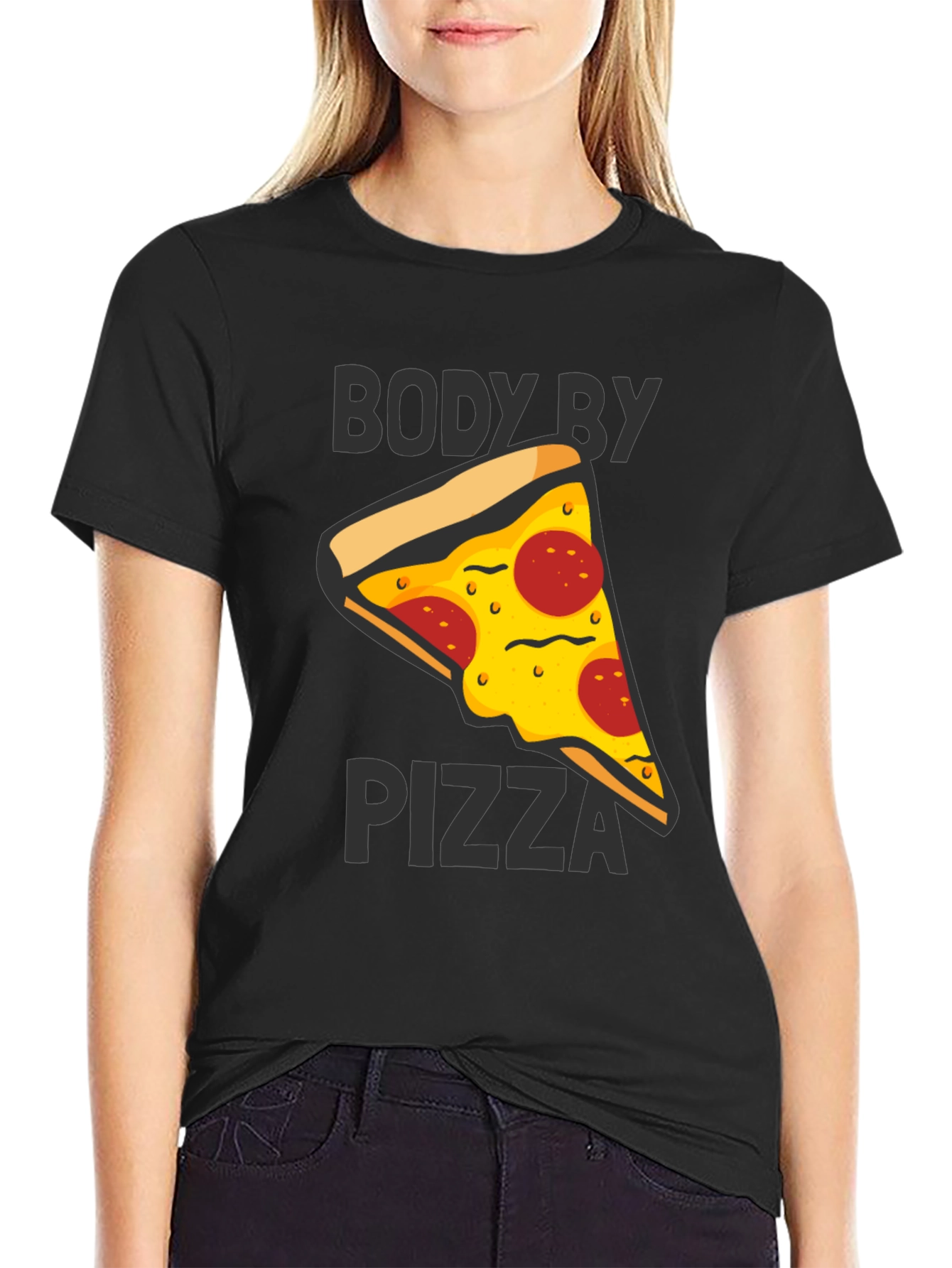 Body By Pizza Graphic Tee - Funny Unisex T-Shirt - 2