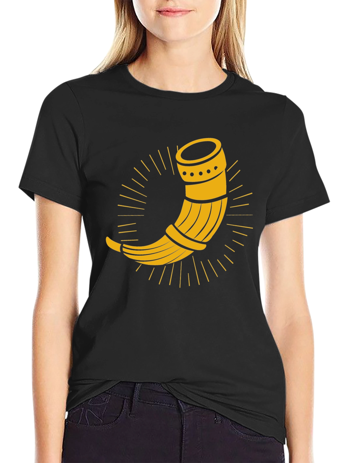 Black Drinking Horn Graphic Tee - Black view 2