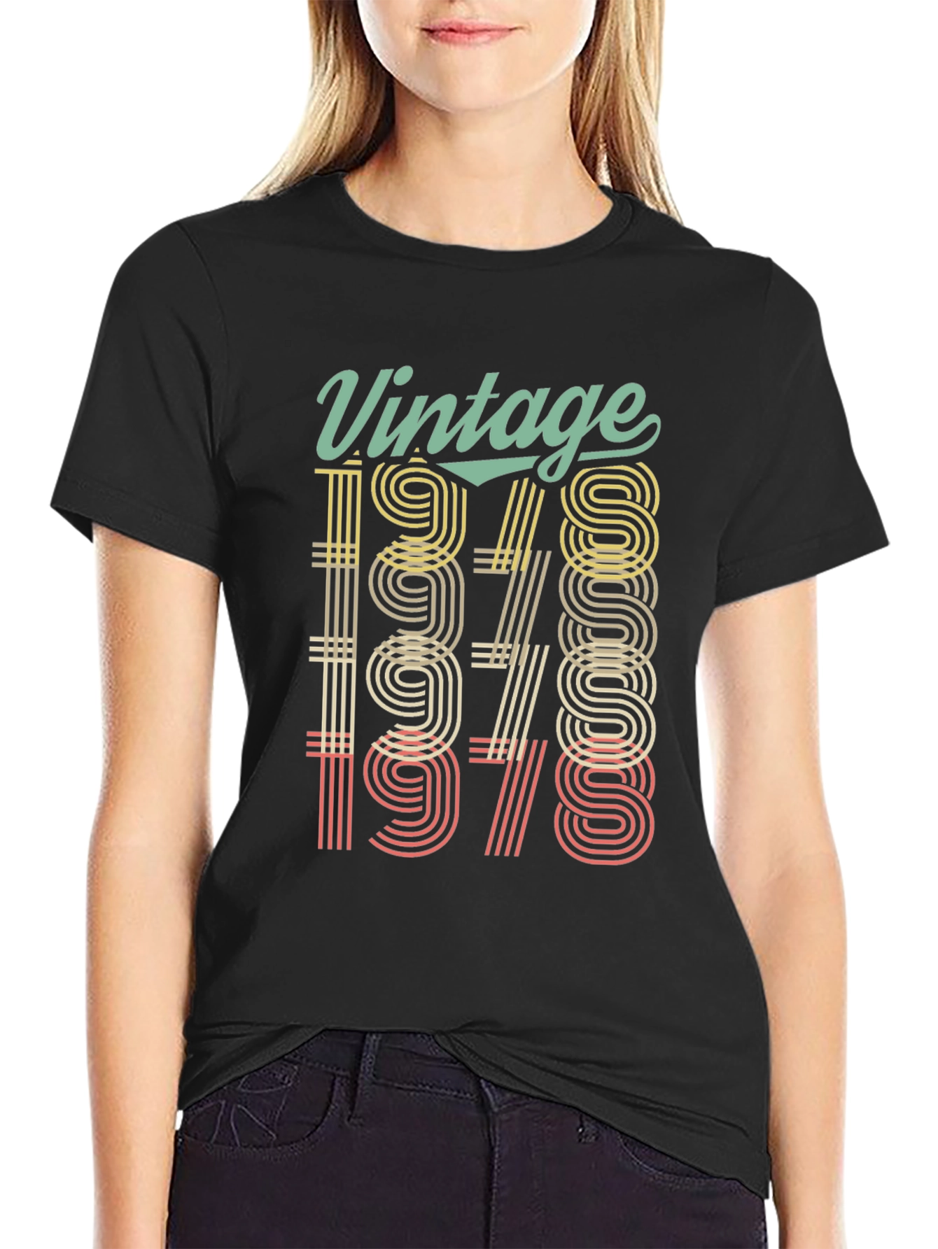 Black Vintage 1978 Birthday T-Shirt - Retro Style view 2