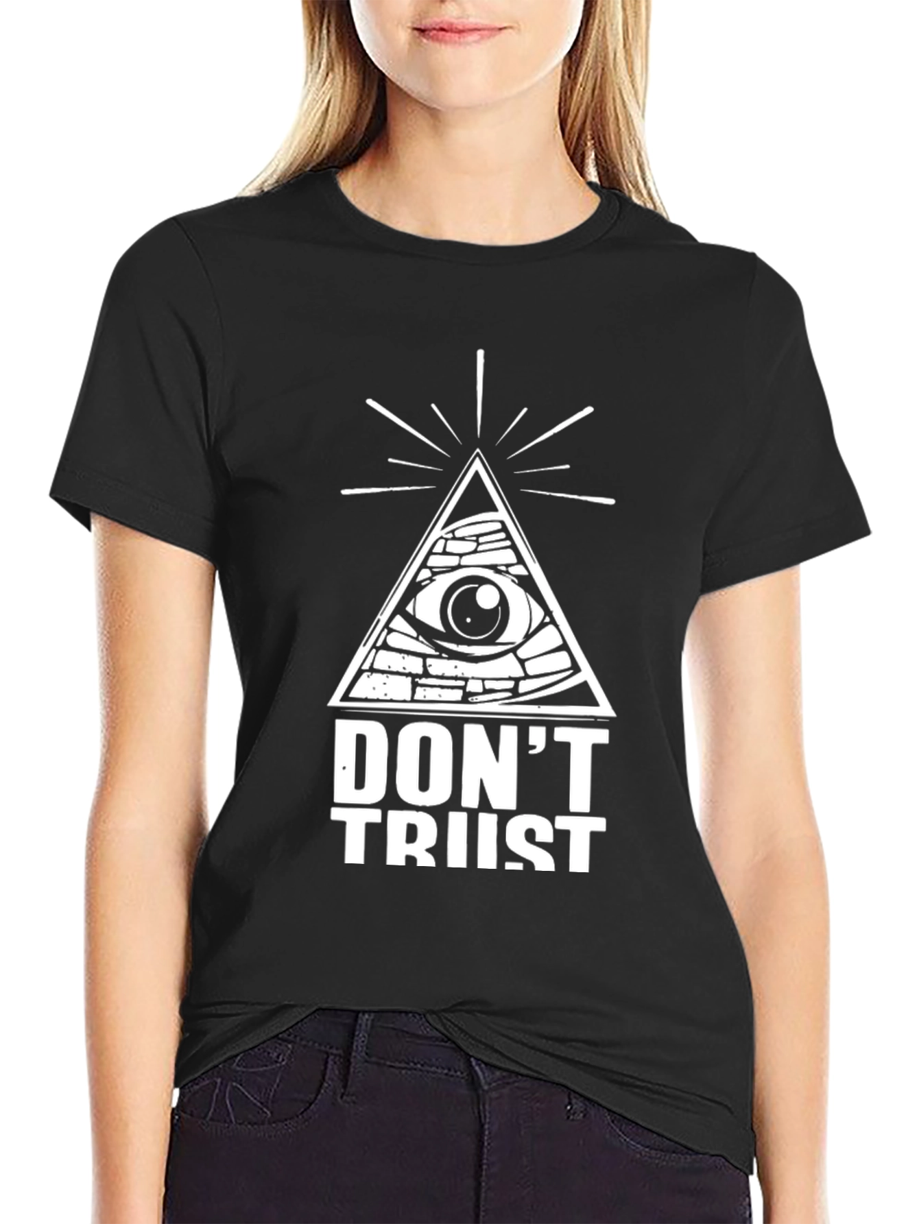 Black Don't Trust Graphic Tee - Black T-Shirt view 2