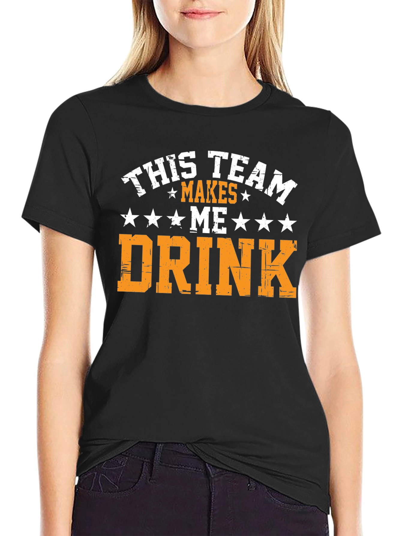 Black Funny Team Makes Me Drink Graphic Tee view 2