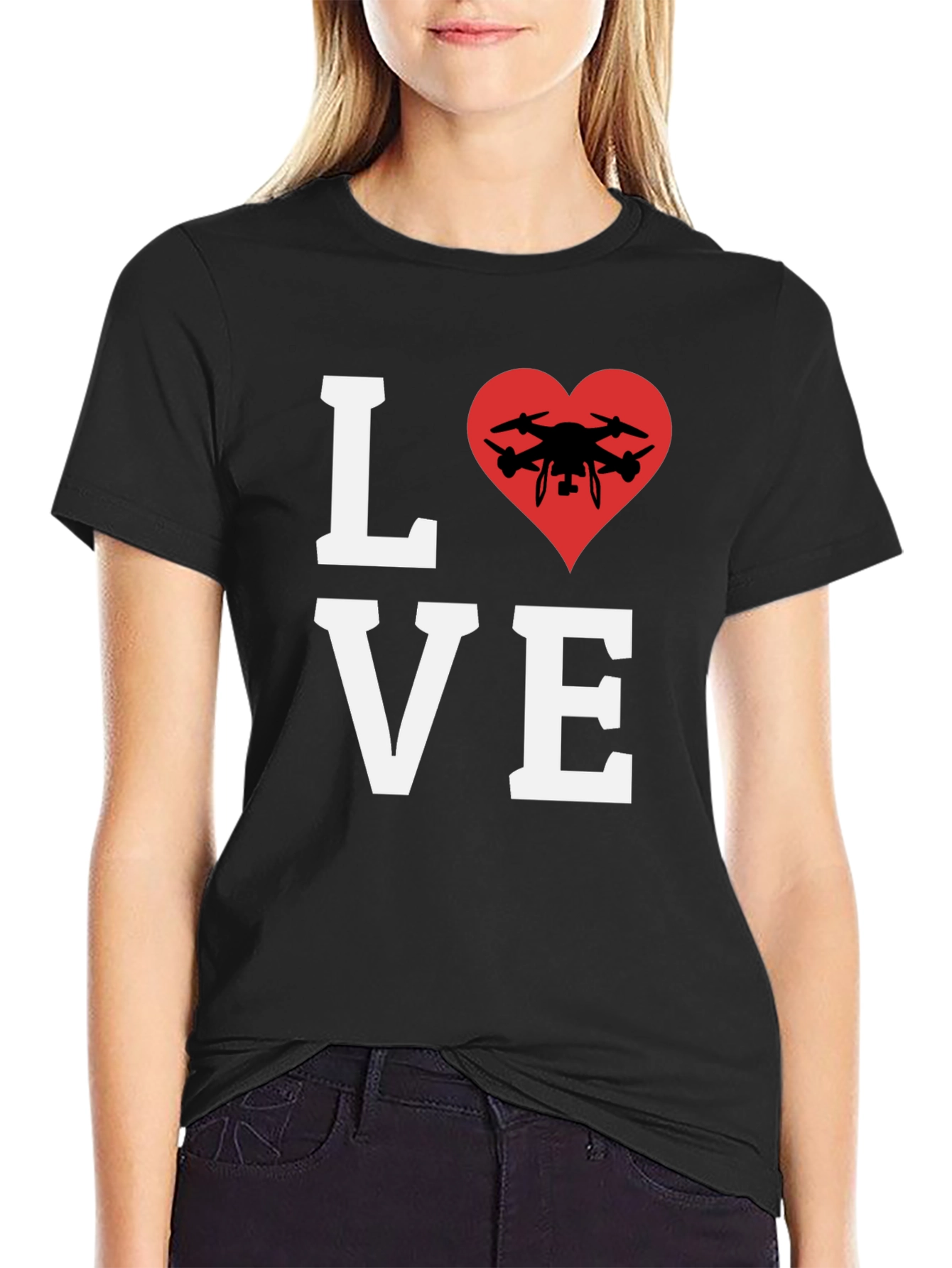 Black Drone Lover T-Shirt - Pilot Heart Tee view 2