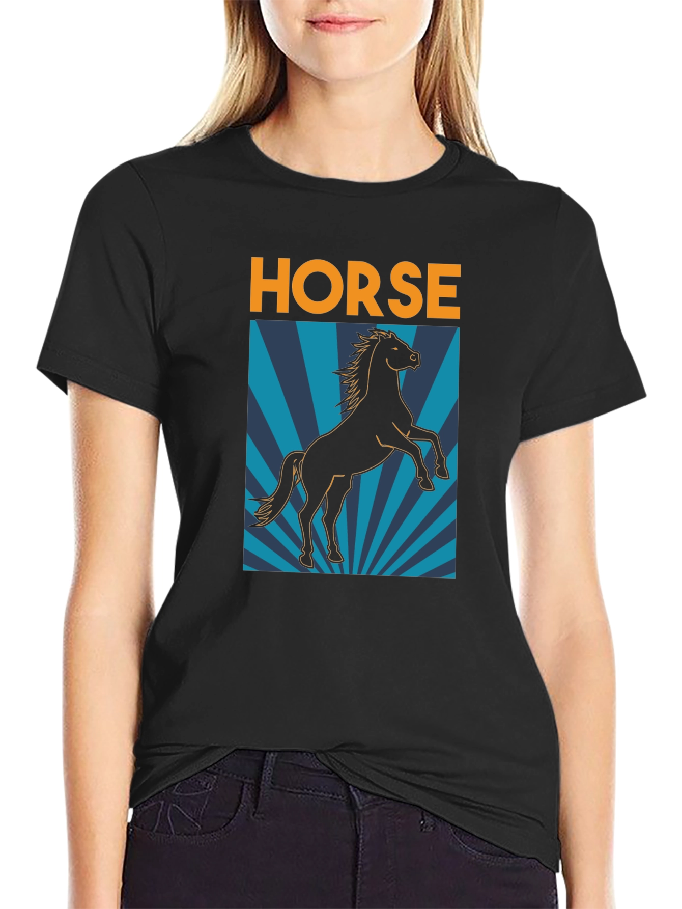 Black Horse Graphic T-Shirt - Black view 2