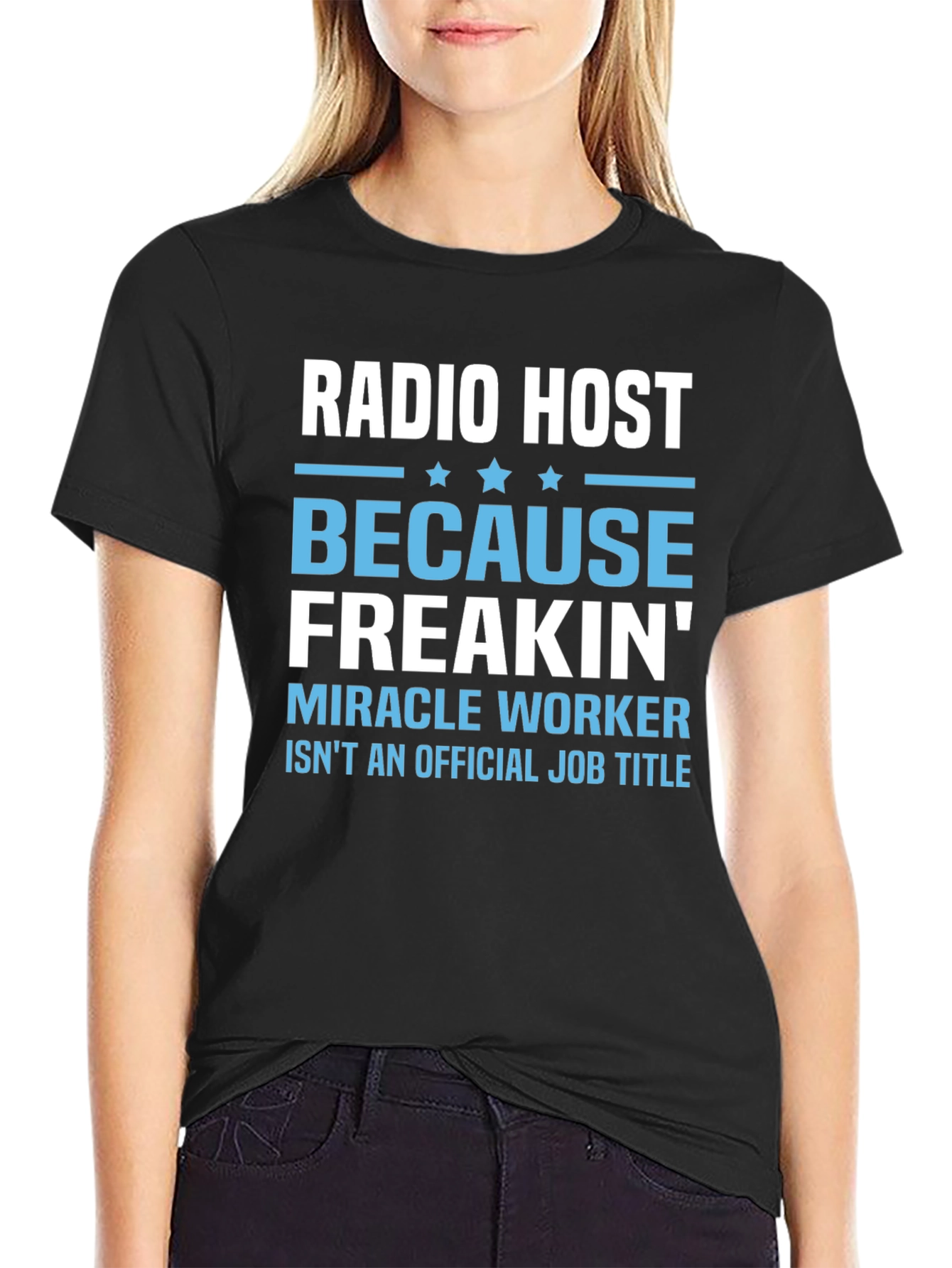 Black Radio Host Funny Job Title T-Shirt view 2