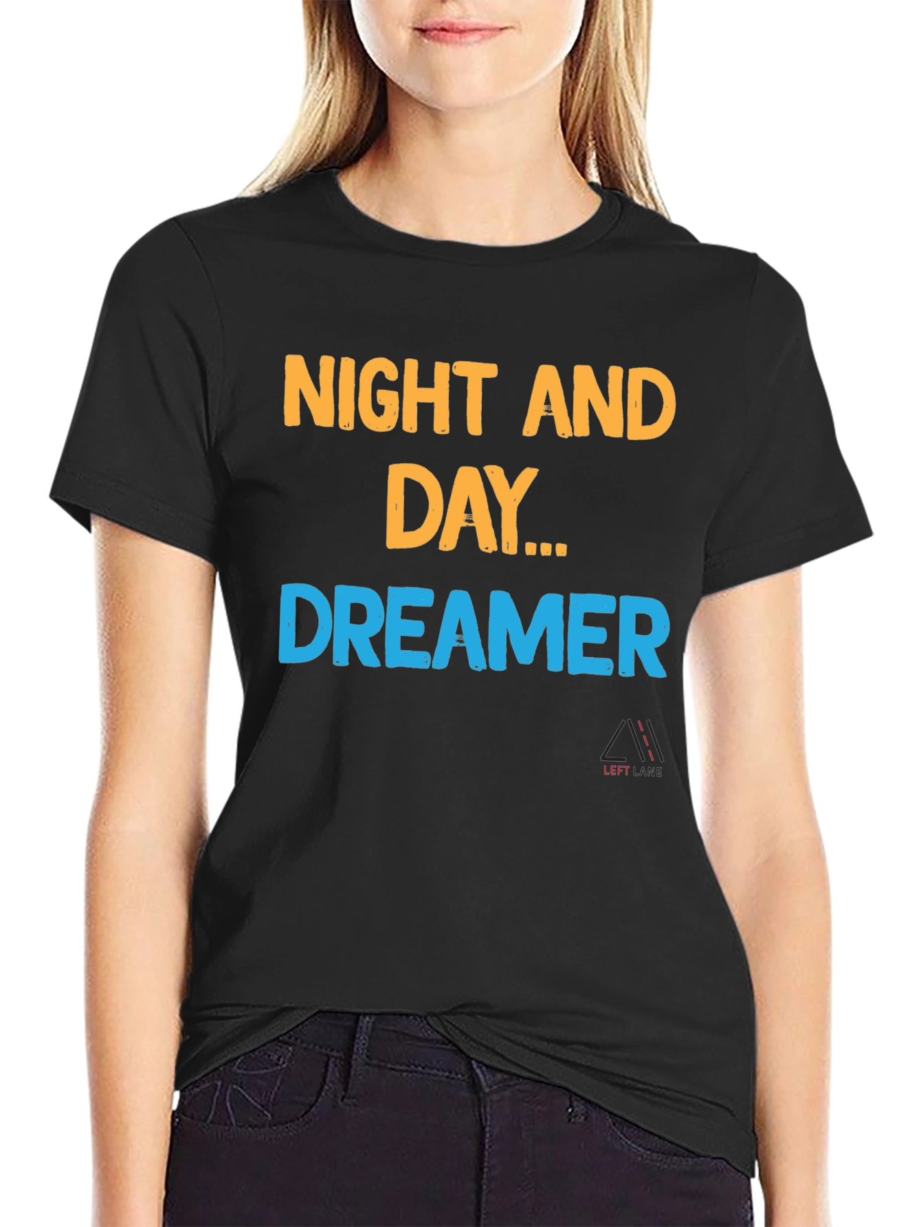 Black Night and Day Dreamer Black T-Shirt view 2