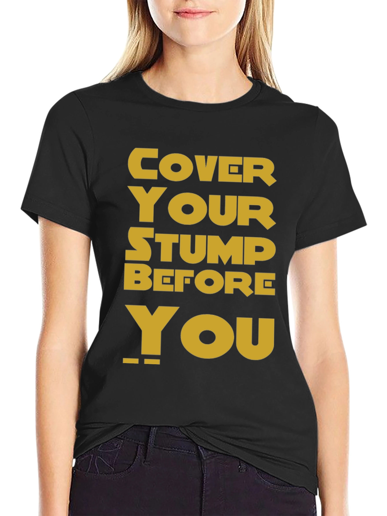 Black Cover Your Stump Graphic Tee view 2