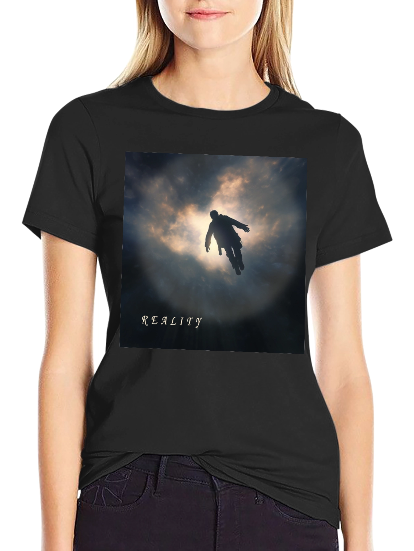 Black Reality Graphic Tee - Mens Black T-Shirt view 2