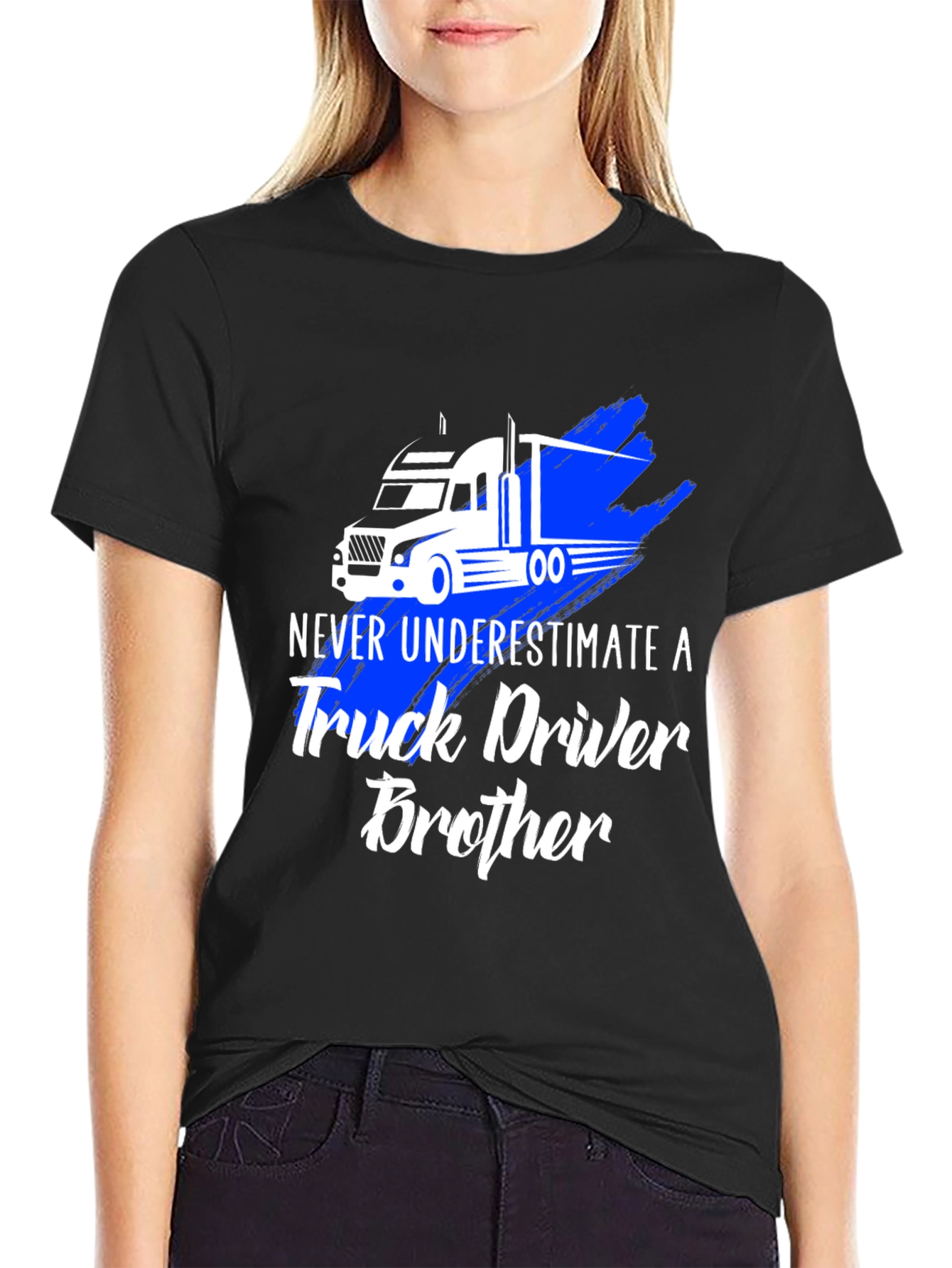 Black Truck Driver Brother T-Shirt view 2