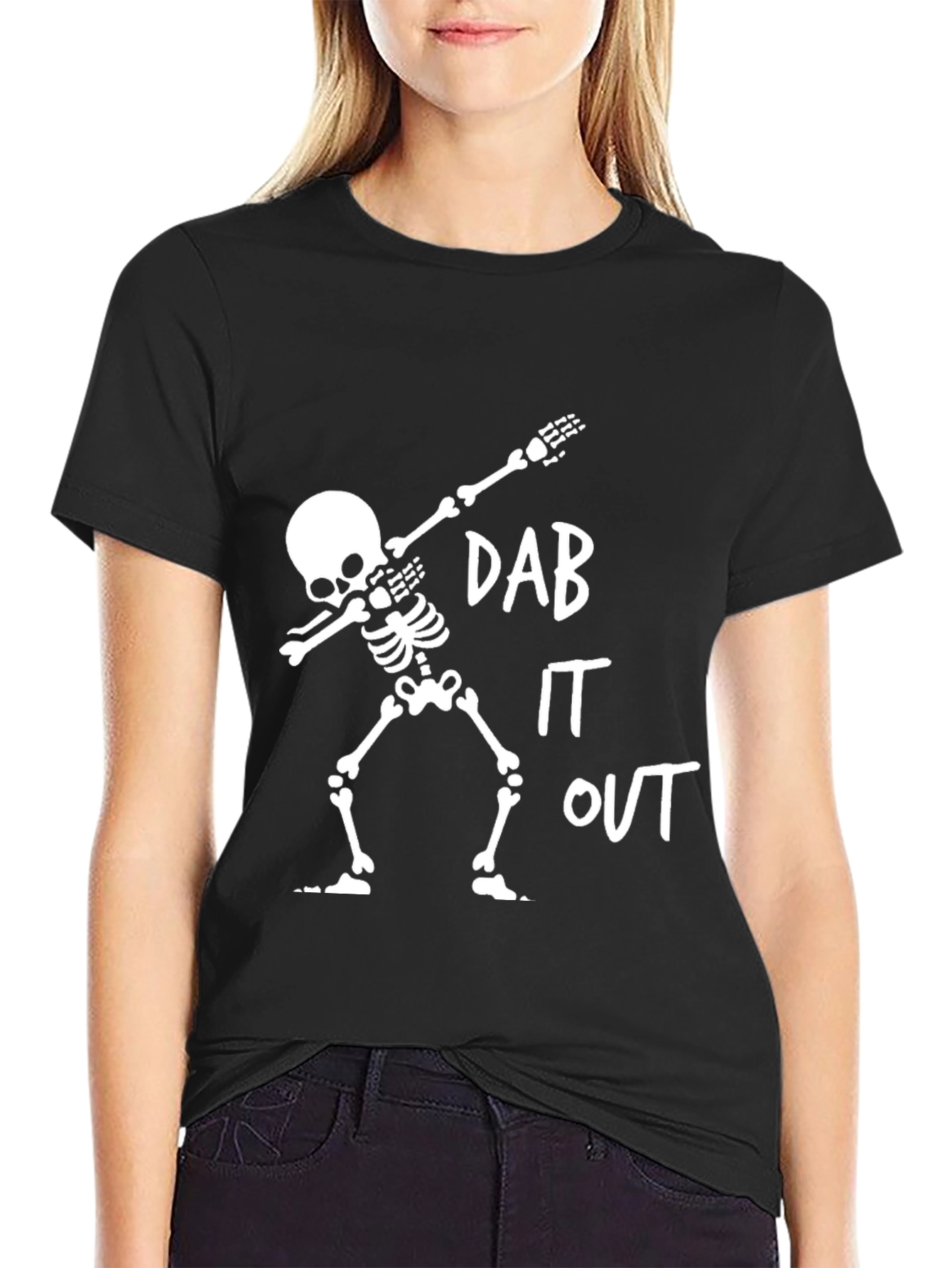 Dab It Out Skeleton Tee - Cool Graphic Print - 2