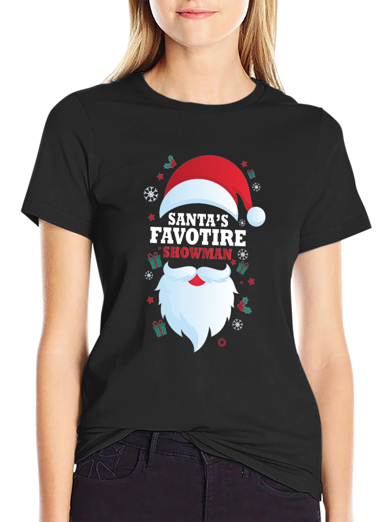Black Santa's Favotire Showman Christmas T-Shirt view 2