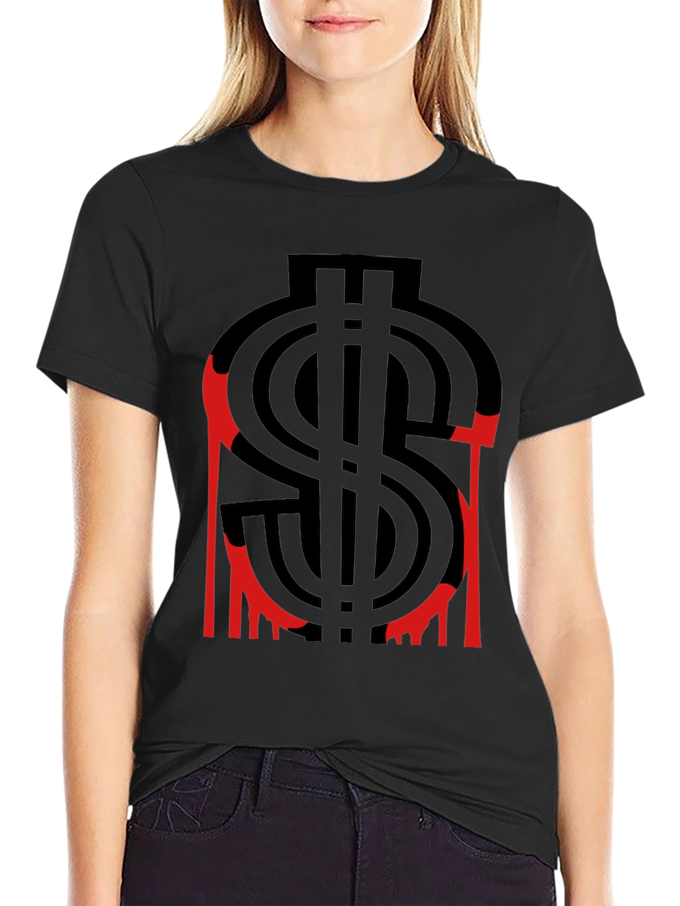 Black Bloody Money Graphic T-Shirt - Black view 2