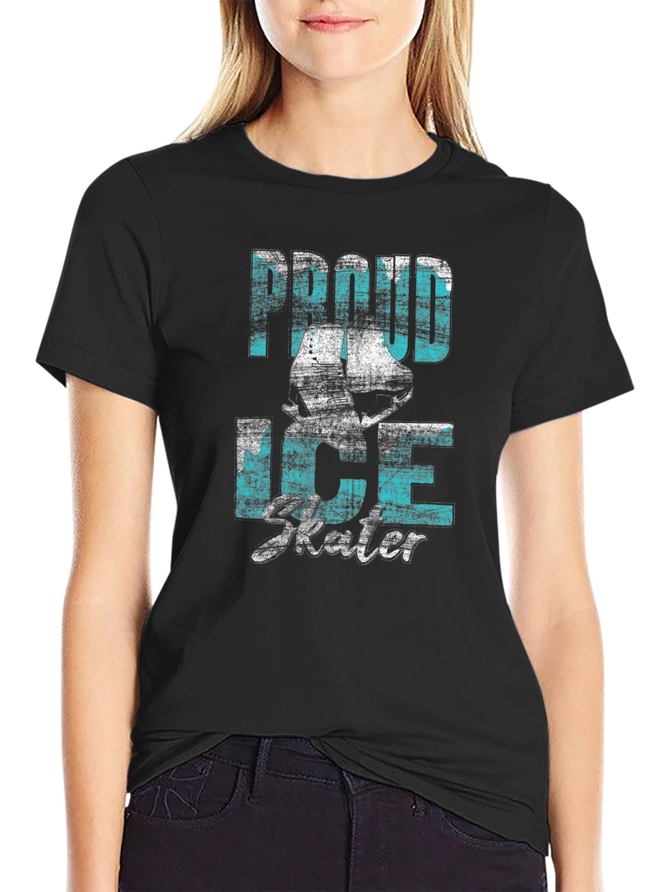 Black Proud Ice Skater Graphic Tee - Black Cotton Blend view 2