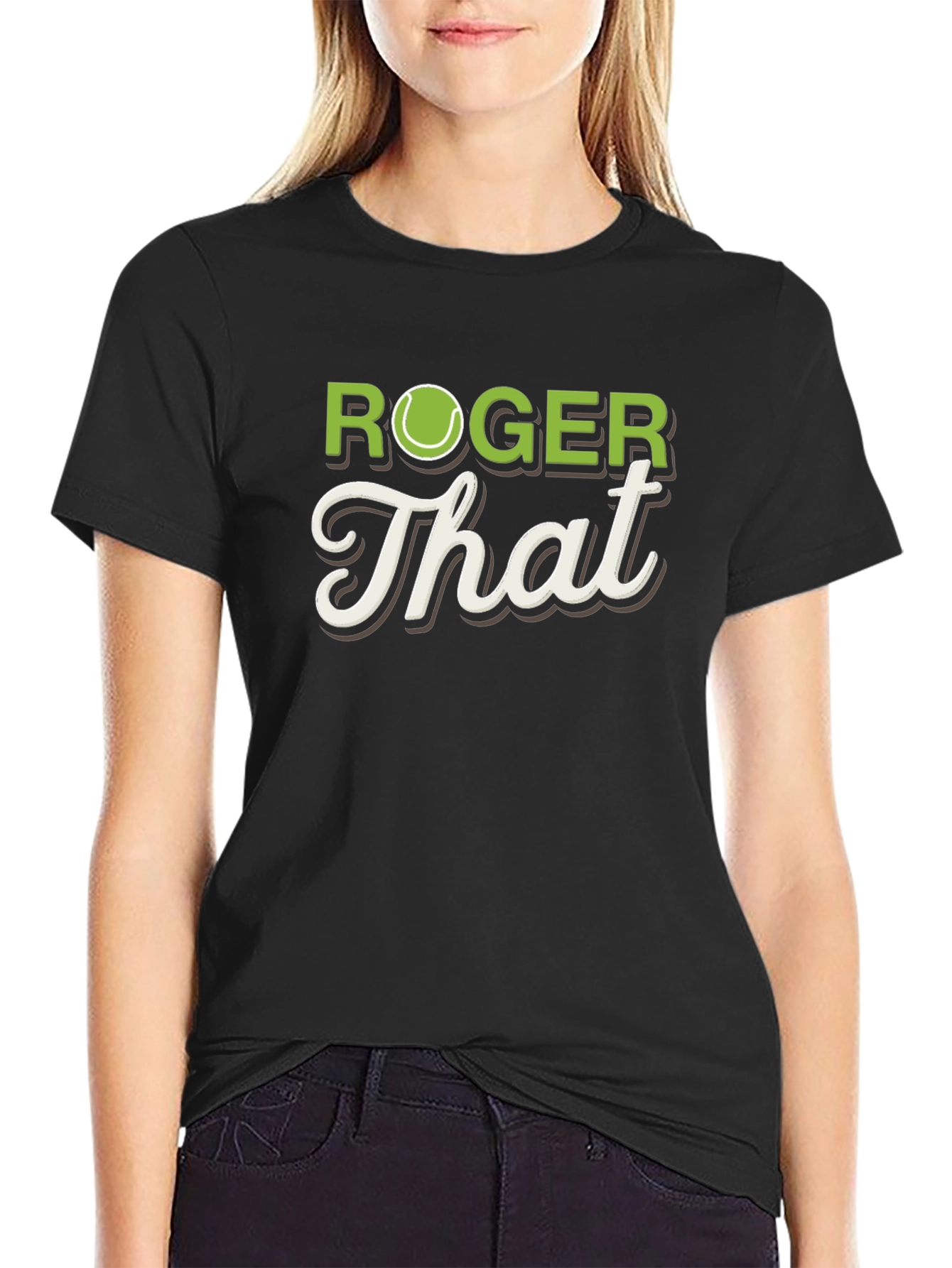 Black Roger That Tennis T-Shirt - Funny Player Tee view 2