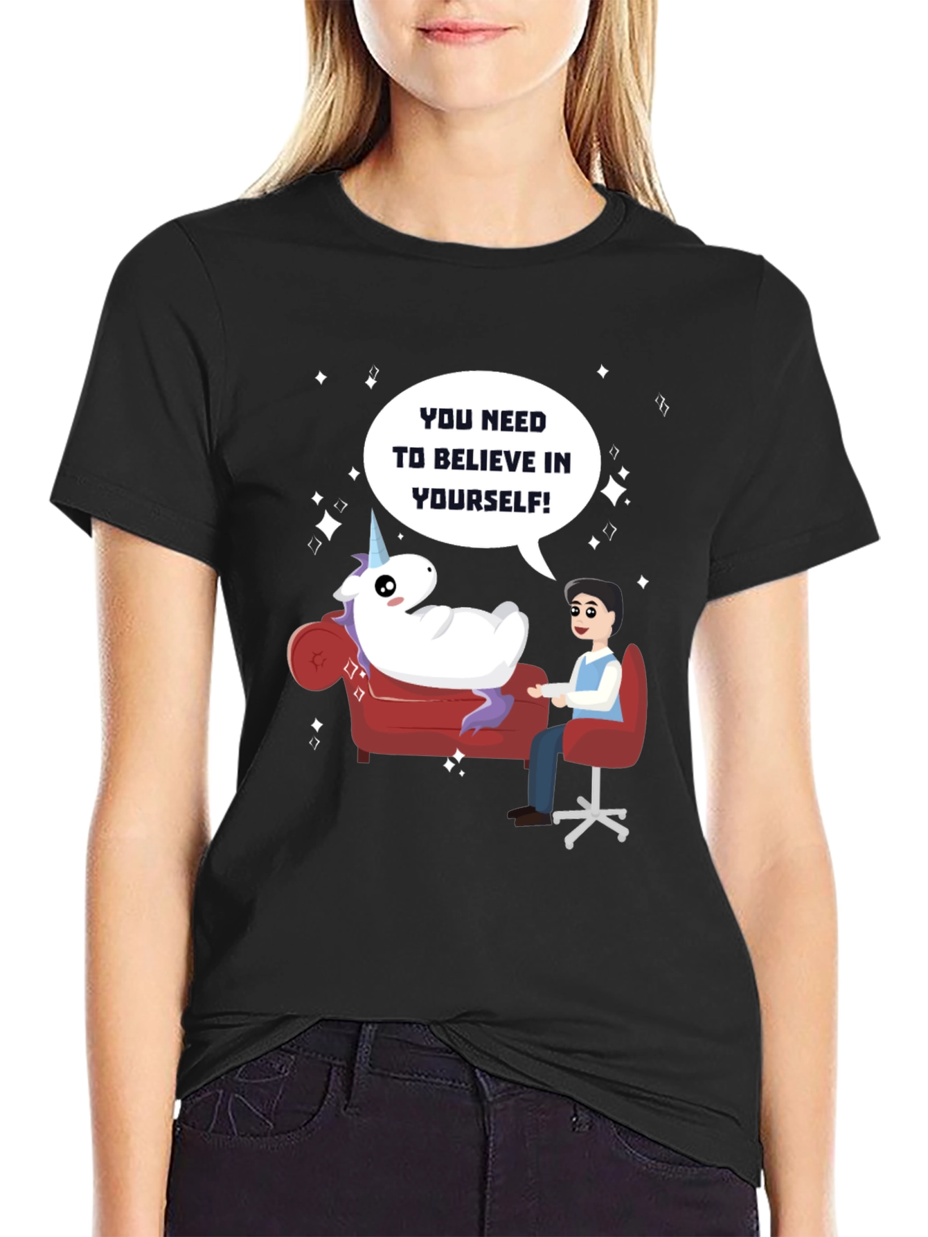 Black Believe in Yourself T-Shirt view 2