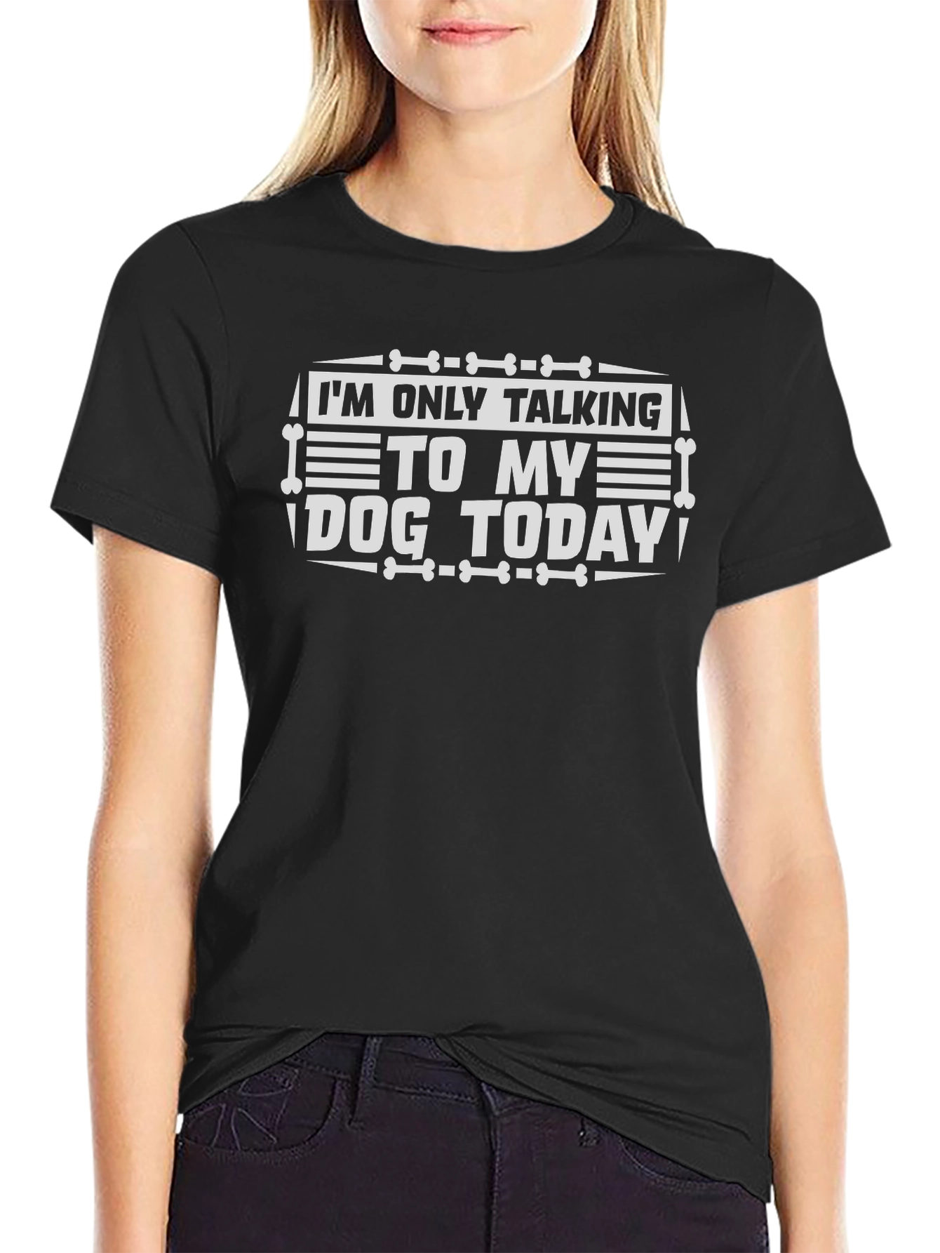 Black Dog Lover T-Shirt - I Only Talk To My Dog Today view 2