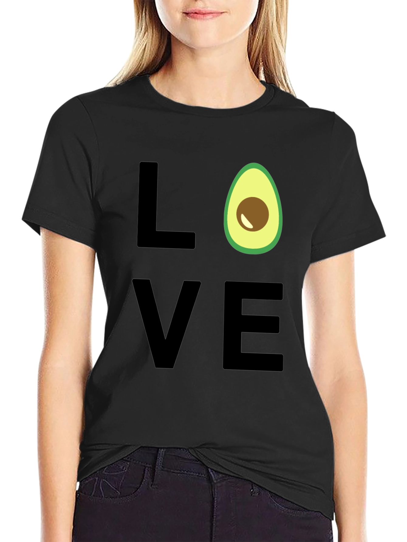 Black Avocado Love Graphic Tee - Trendy Casual Shirt view 2