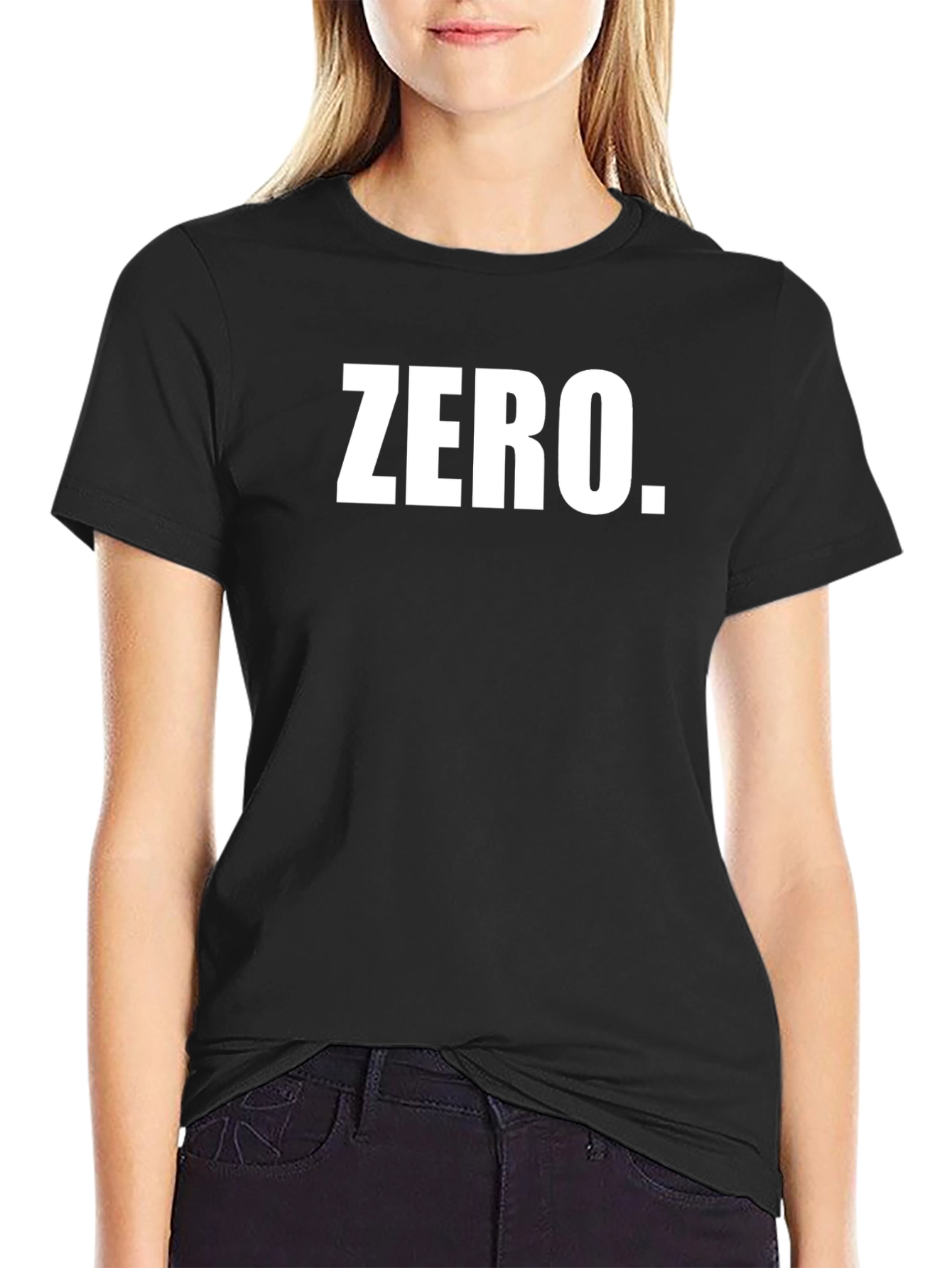 Black Zero Graphic Tee - Bold Statement T-Shirt view 2