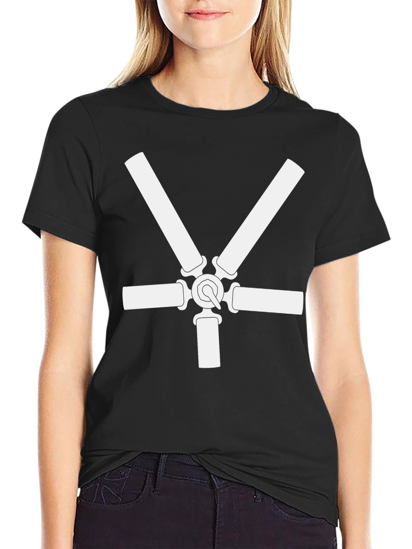 Black Fan Blade Graphic Tee - Cool Casual Style view 2