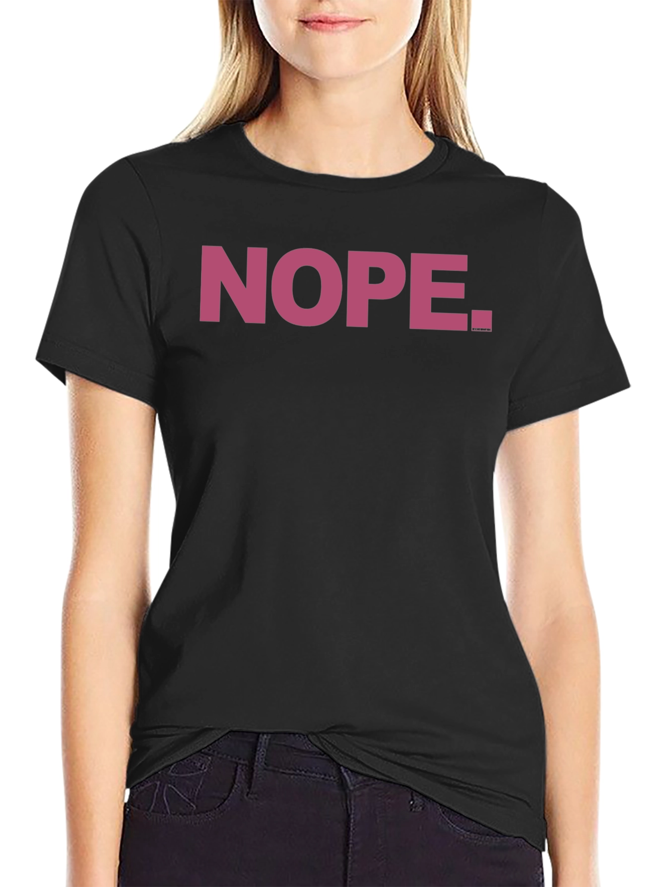 Black Nope T-Shirt Funny Sarcastic Statement Tee view 2