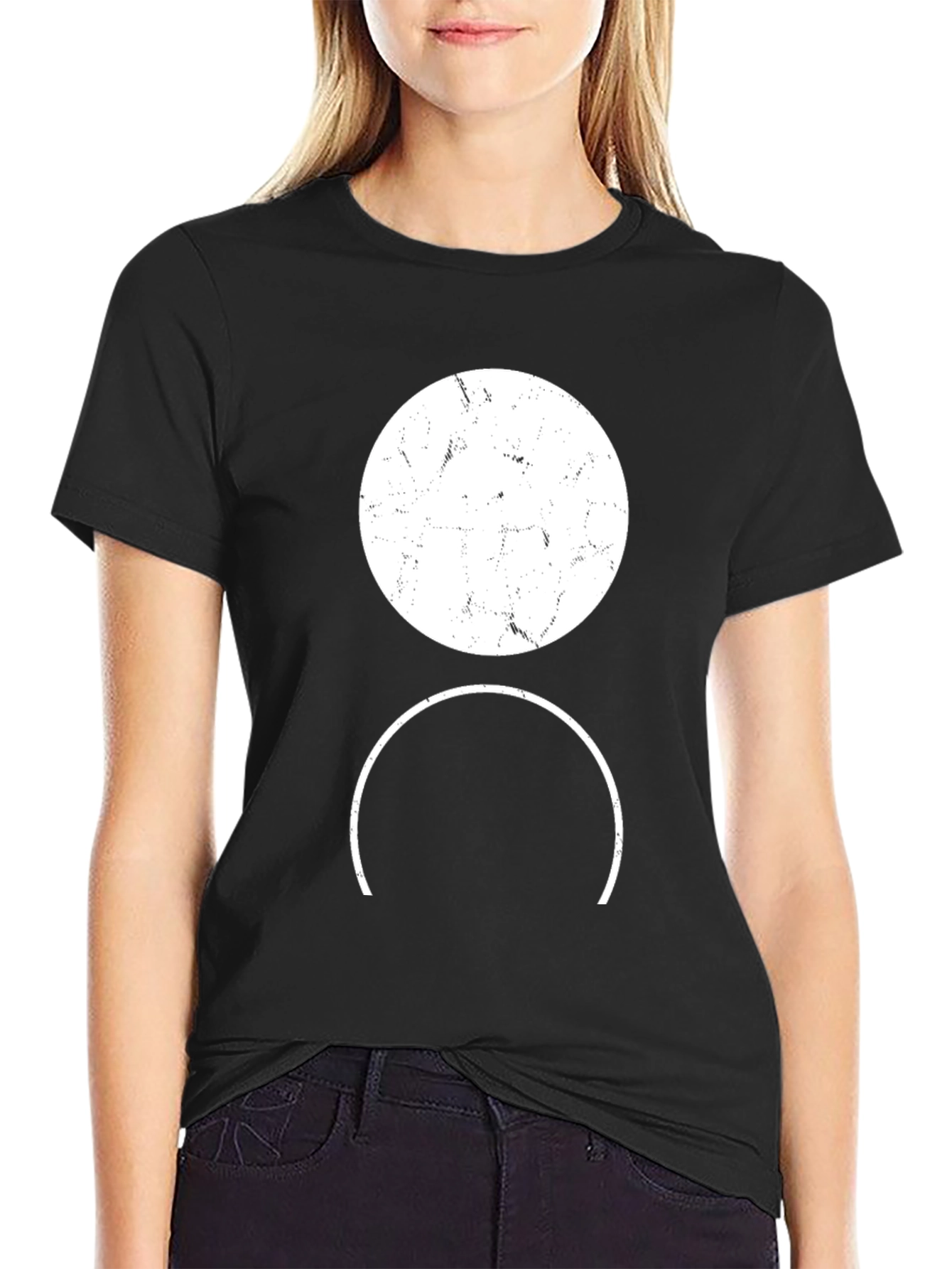 Black Abstract Graphic Tee - Black view 2