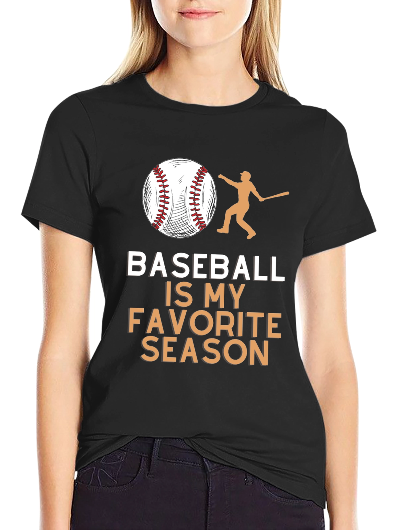 Black Baseball is My Favorite Season Black T-Shirt view 2