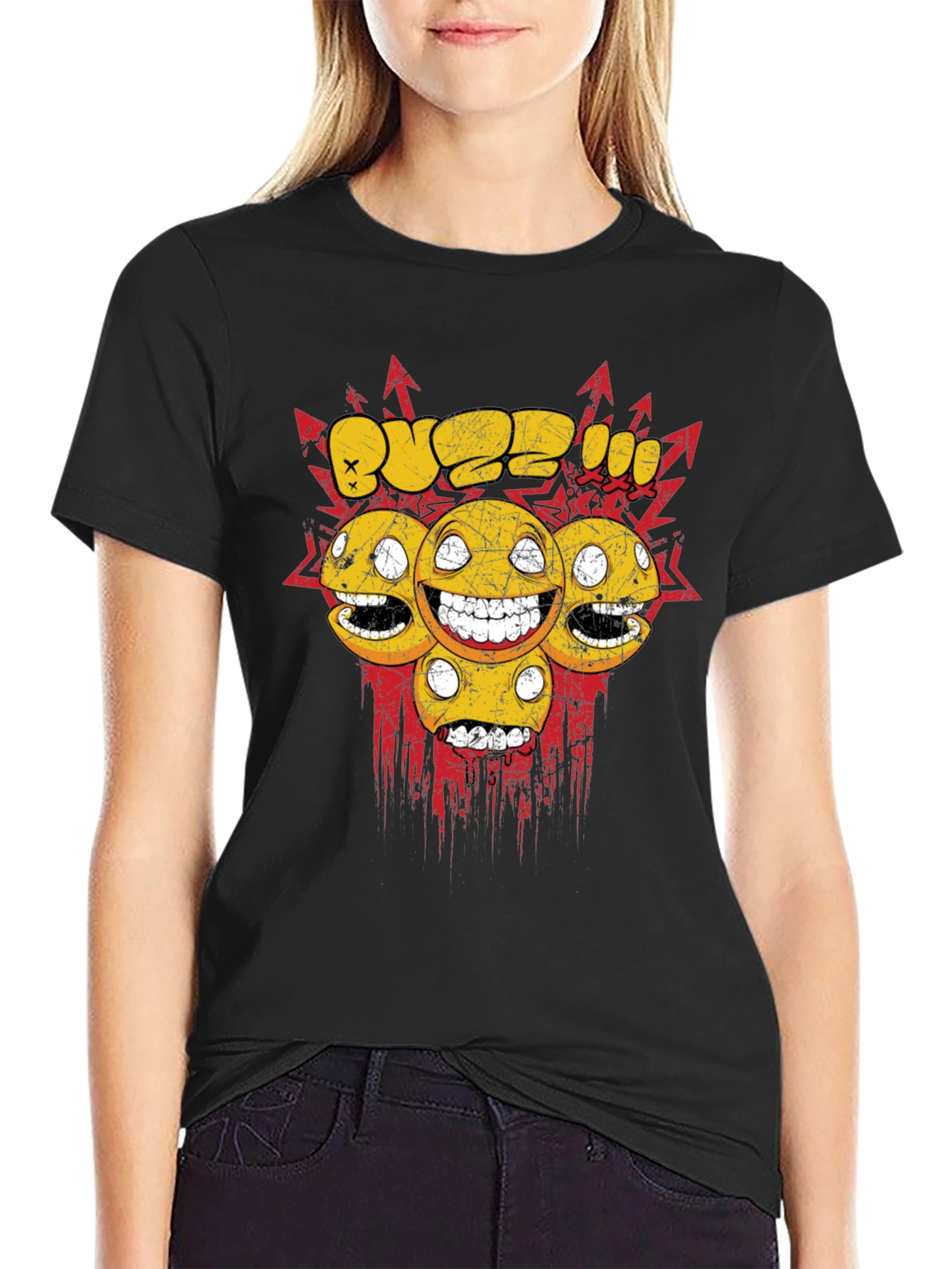 Black BuzzKill Graphic Tee - Dark Humor Shirt view 2