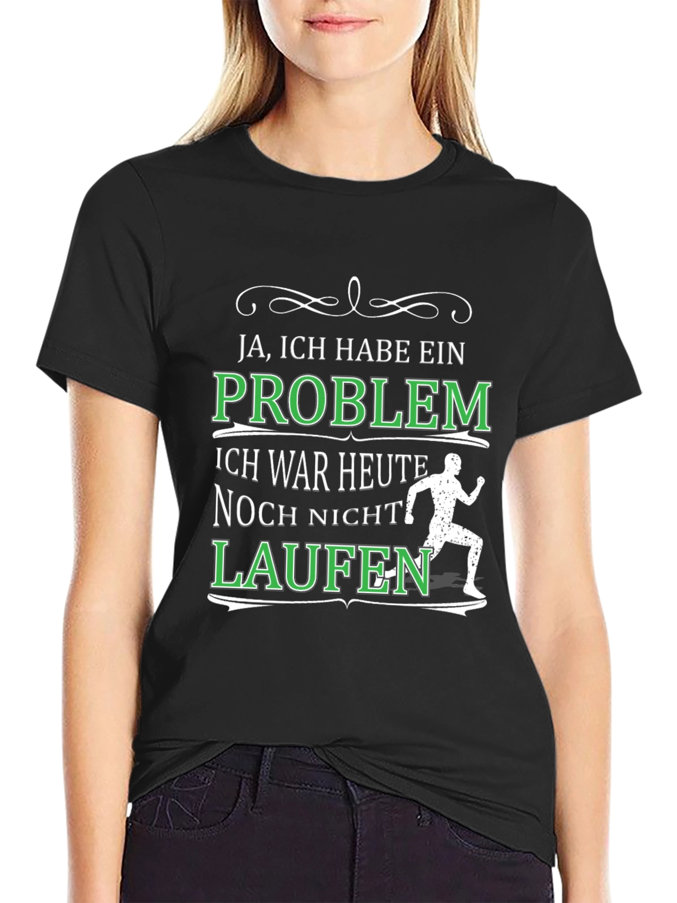 Black Funny Running T-Shirt - Ja, Ich Habe Ein Problem view 2