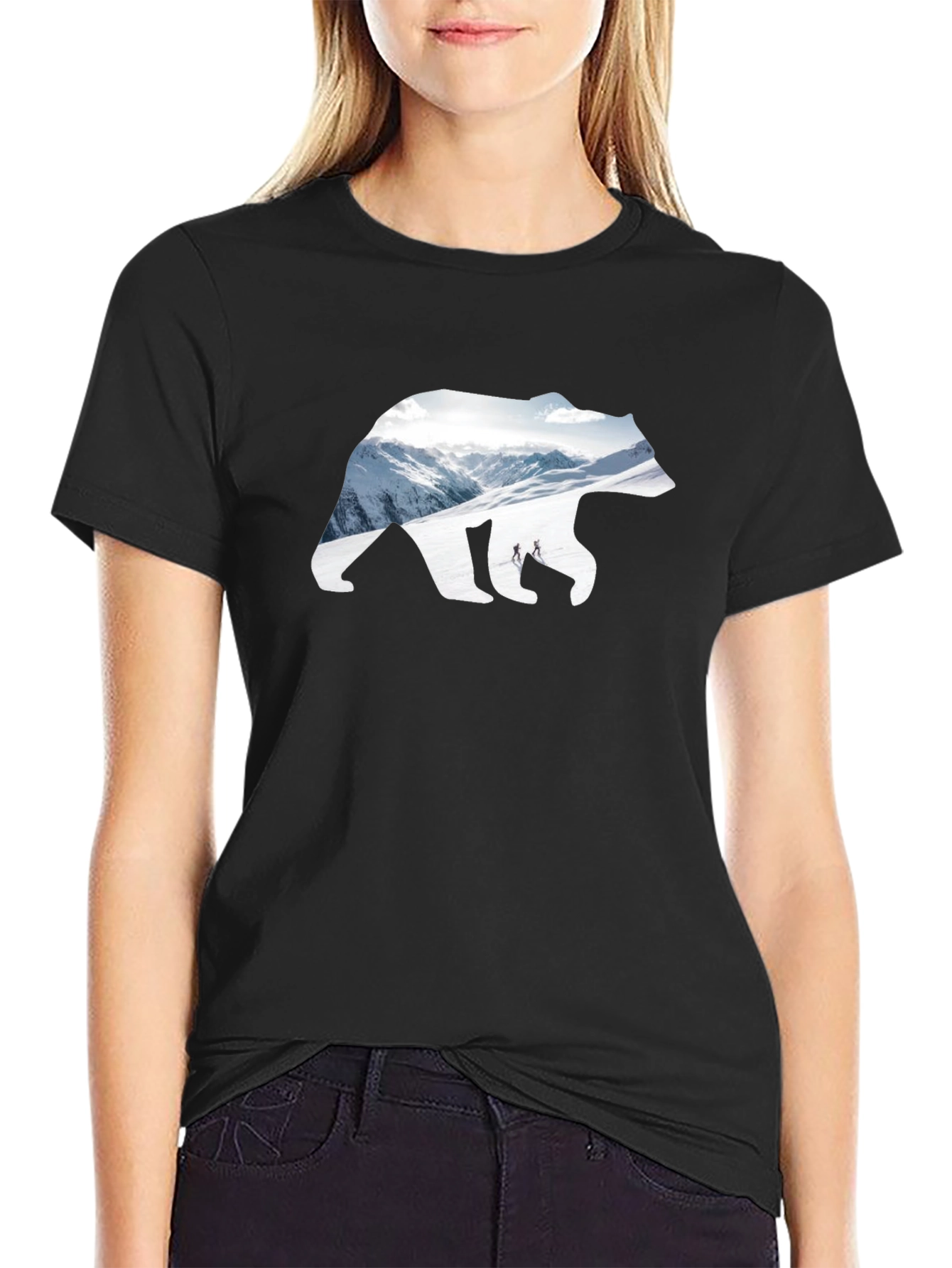 Black Bear Mountain Graphic Tee - Black Cotton Blend view 2