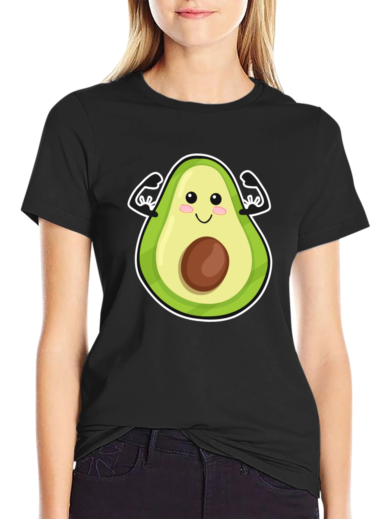 Black Avocado Muscle Graphic Tee - Funny Workout Shirt view 2