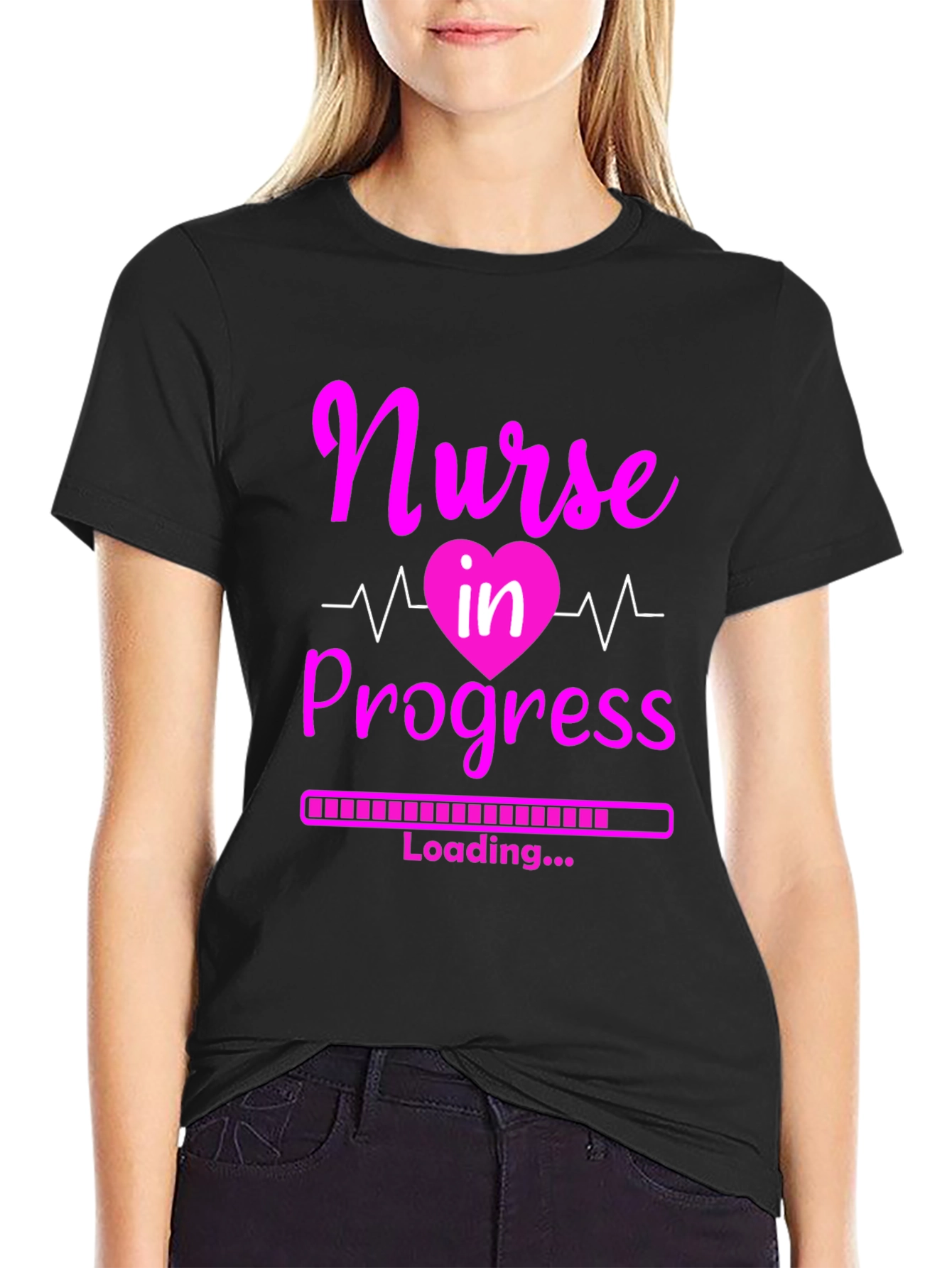 Black Nurse in Progress T-Shirt - Future Healthcare Hero view 2