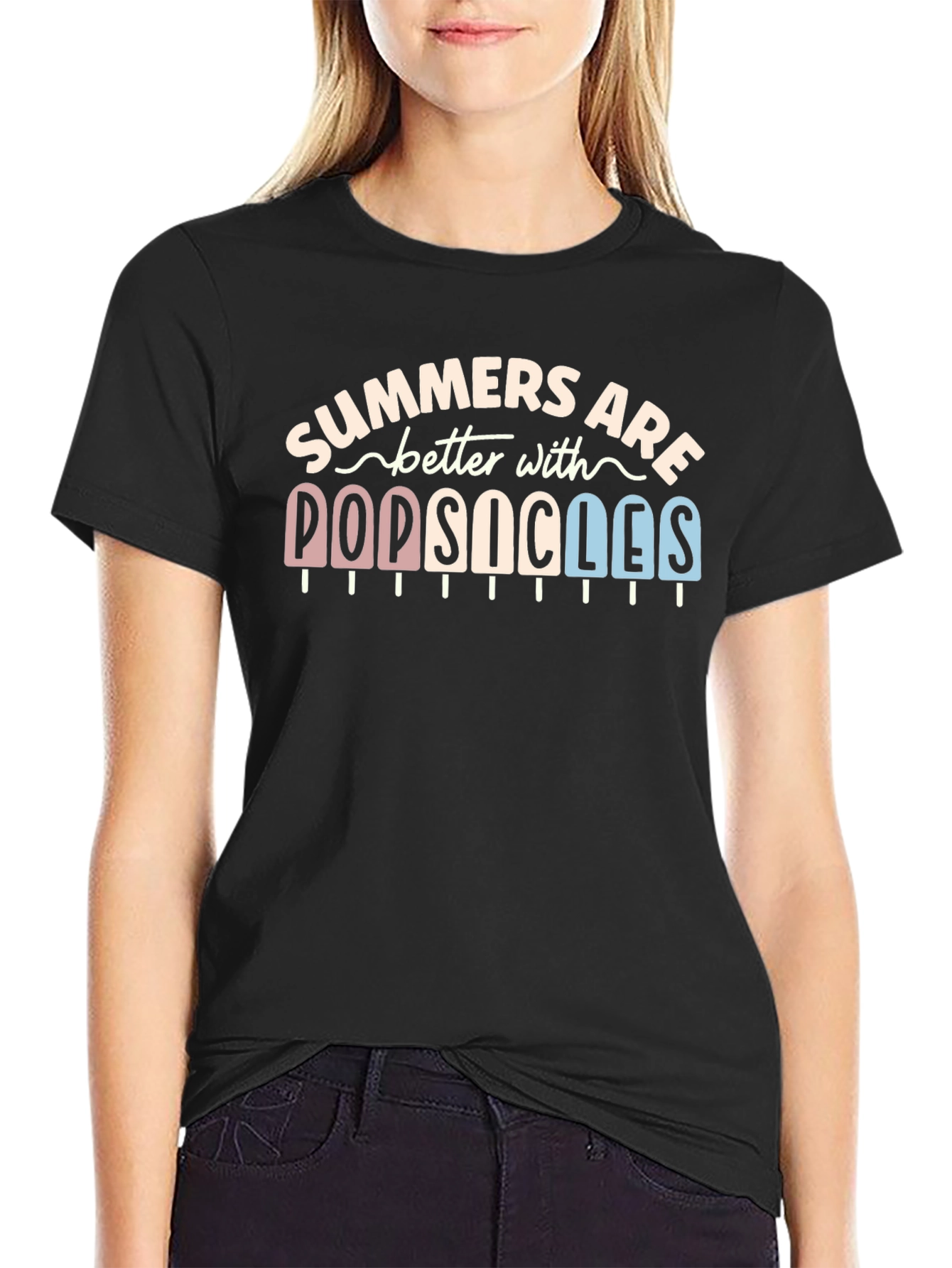 Black Summers are Better with Popsicles Graphic Tee view 2