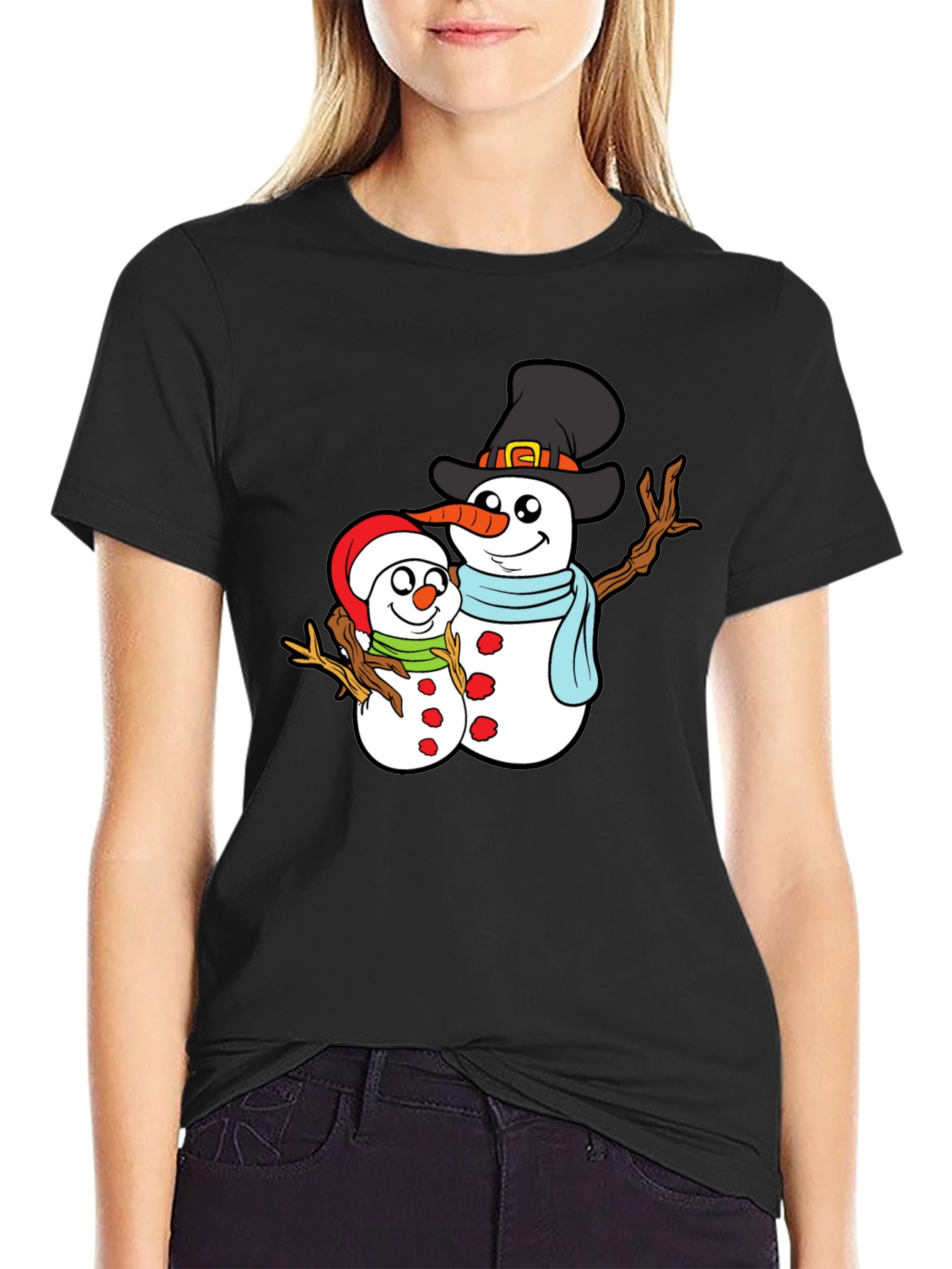 Snowman Family Graphic T-Shirt - 2