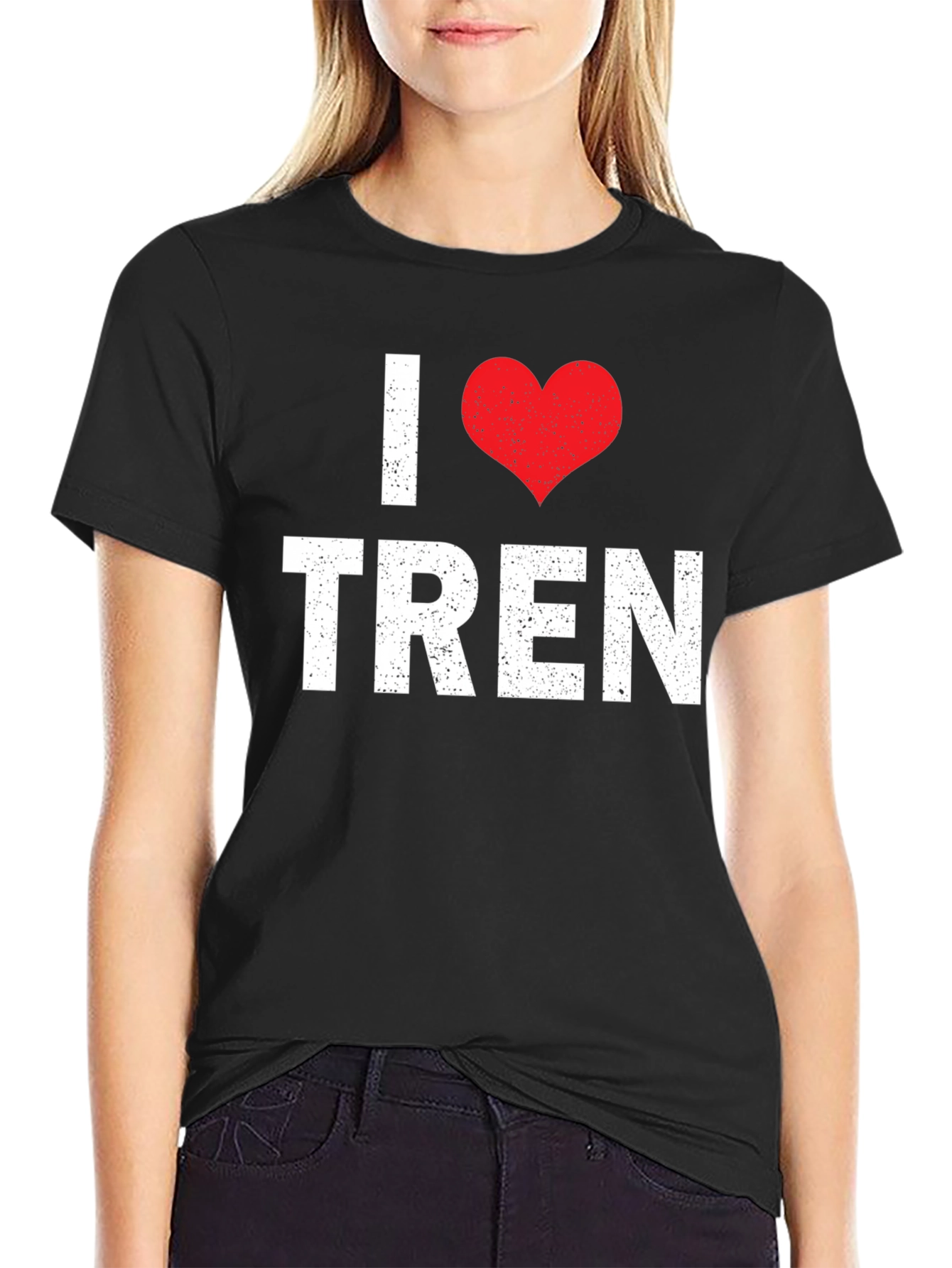 Black I Love Tren Graphic T-Shirt view 2