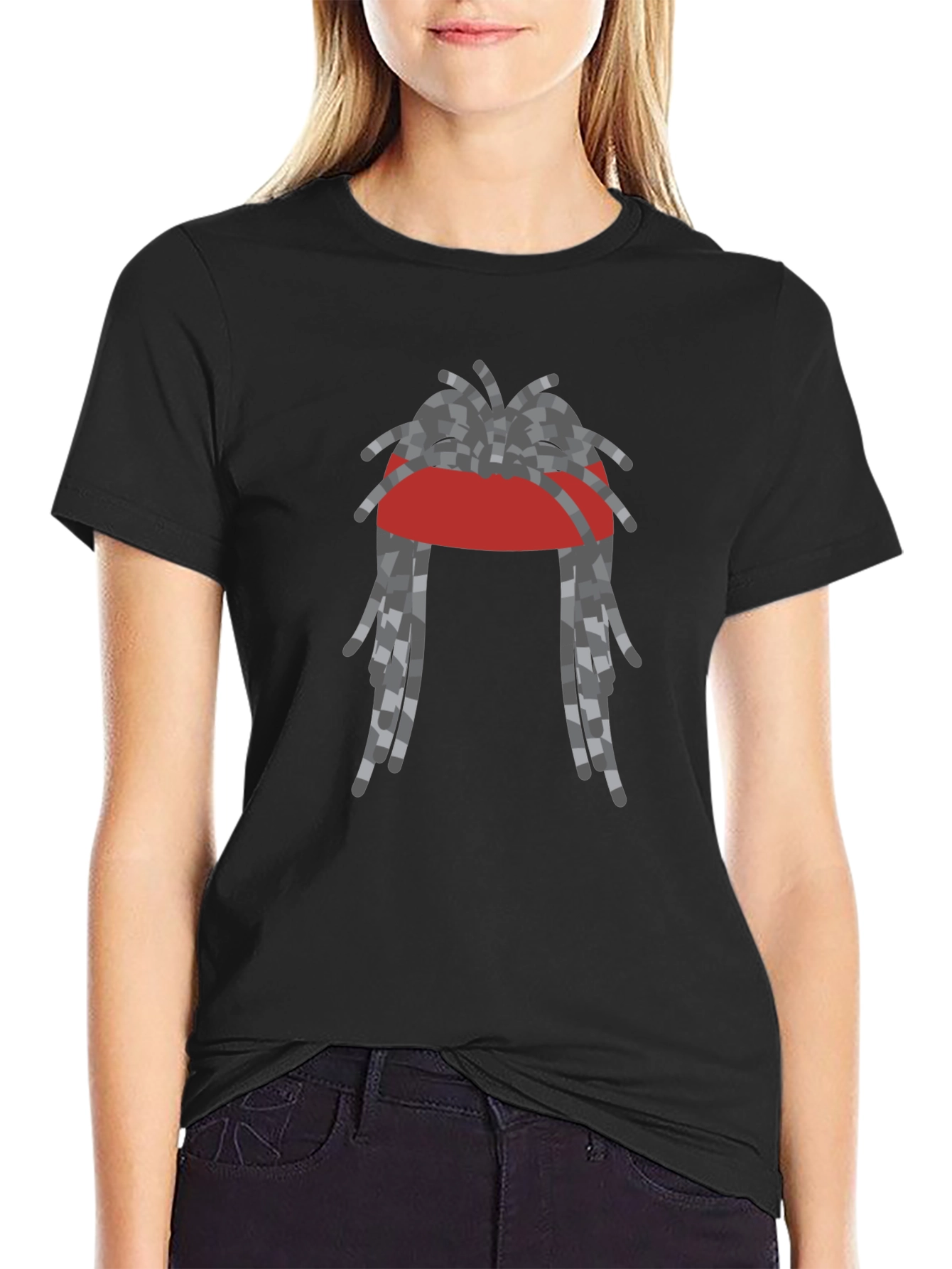 Black Rasta Dreadlocks Graphic T-Shirt - Cool Streetwear Style view 2