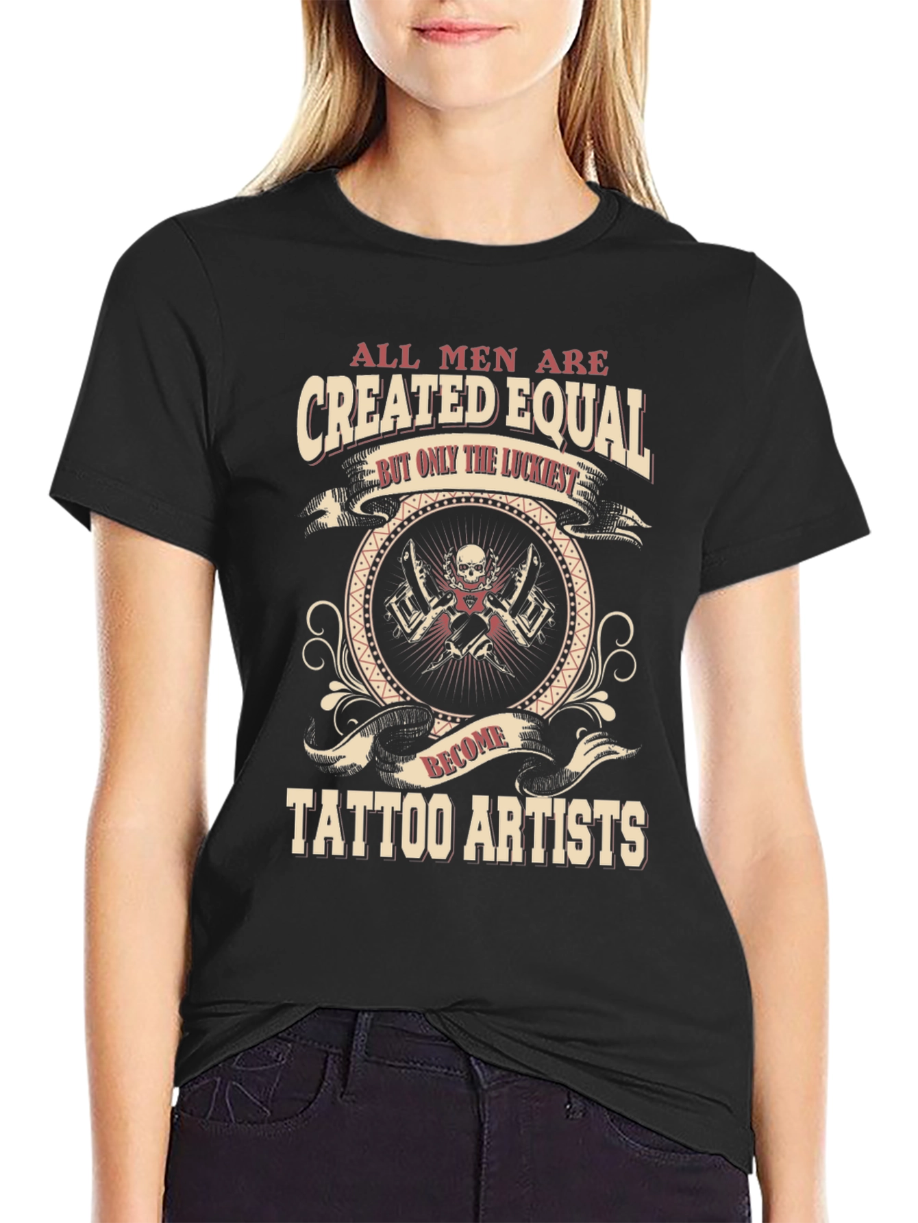 Black Tattoo Artist Graphic Tee - All Men Created Equal view 2