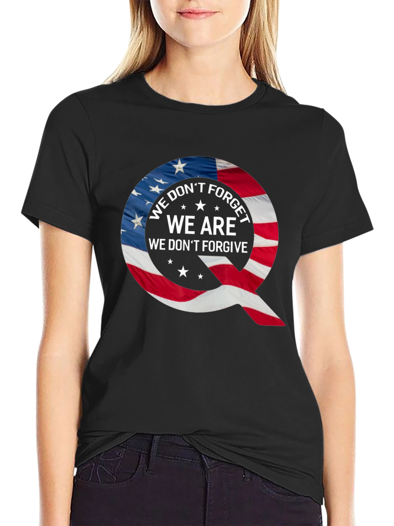 Black Q Patriotic T-Shirt: We Don't Forget view 2