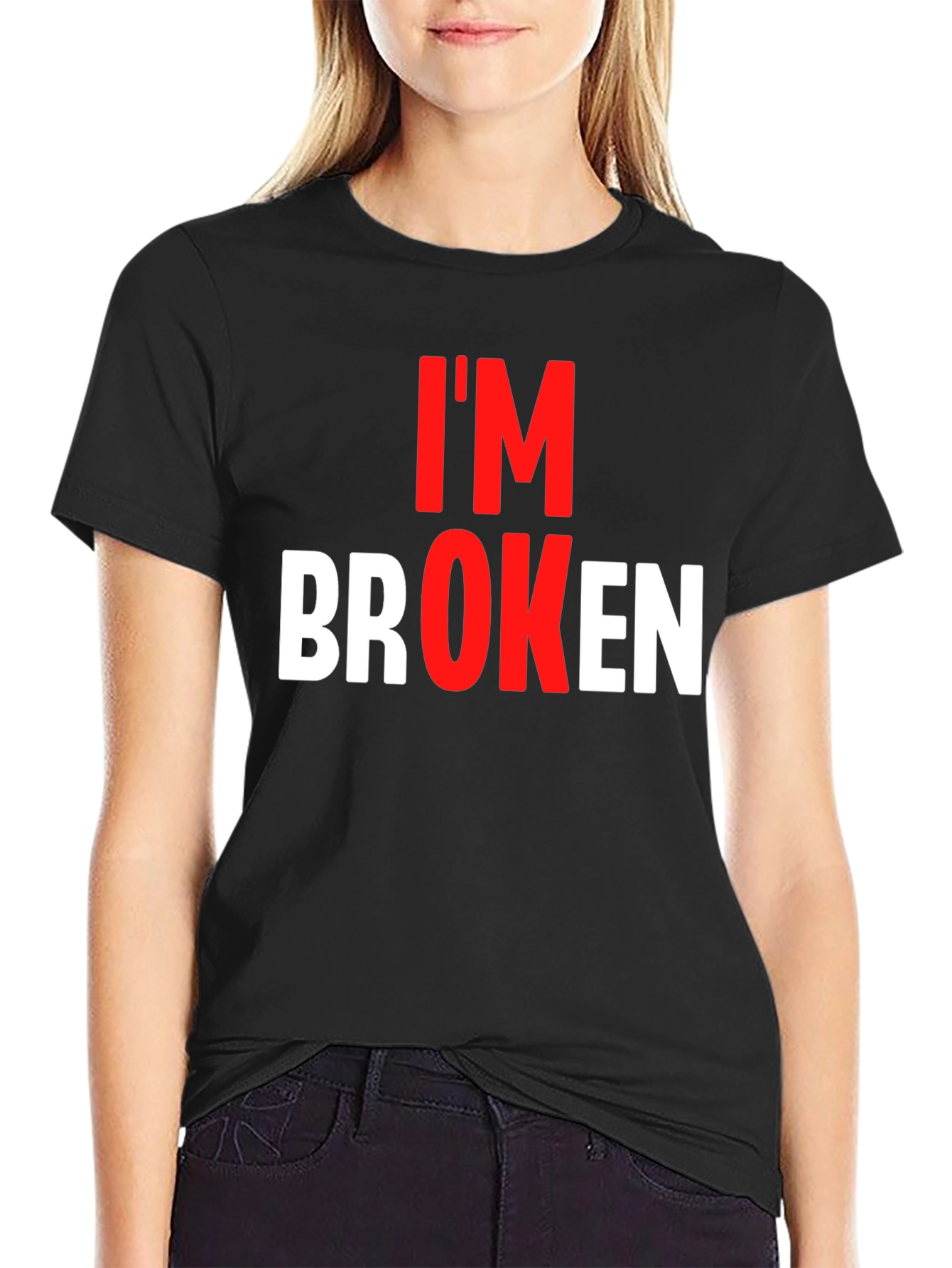 Black I'm Broken Graphic Tee - Black T-Shirt view 2