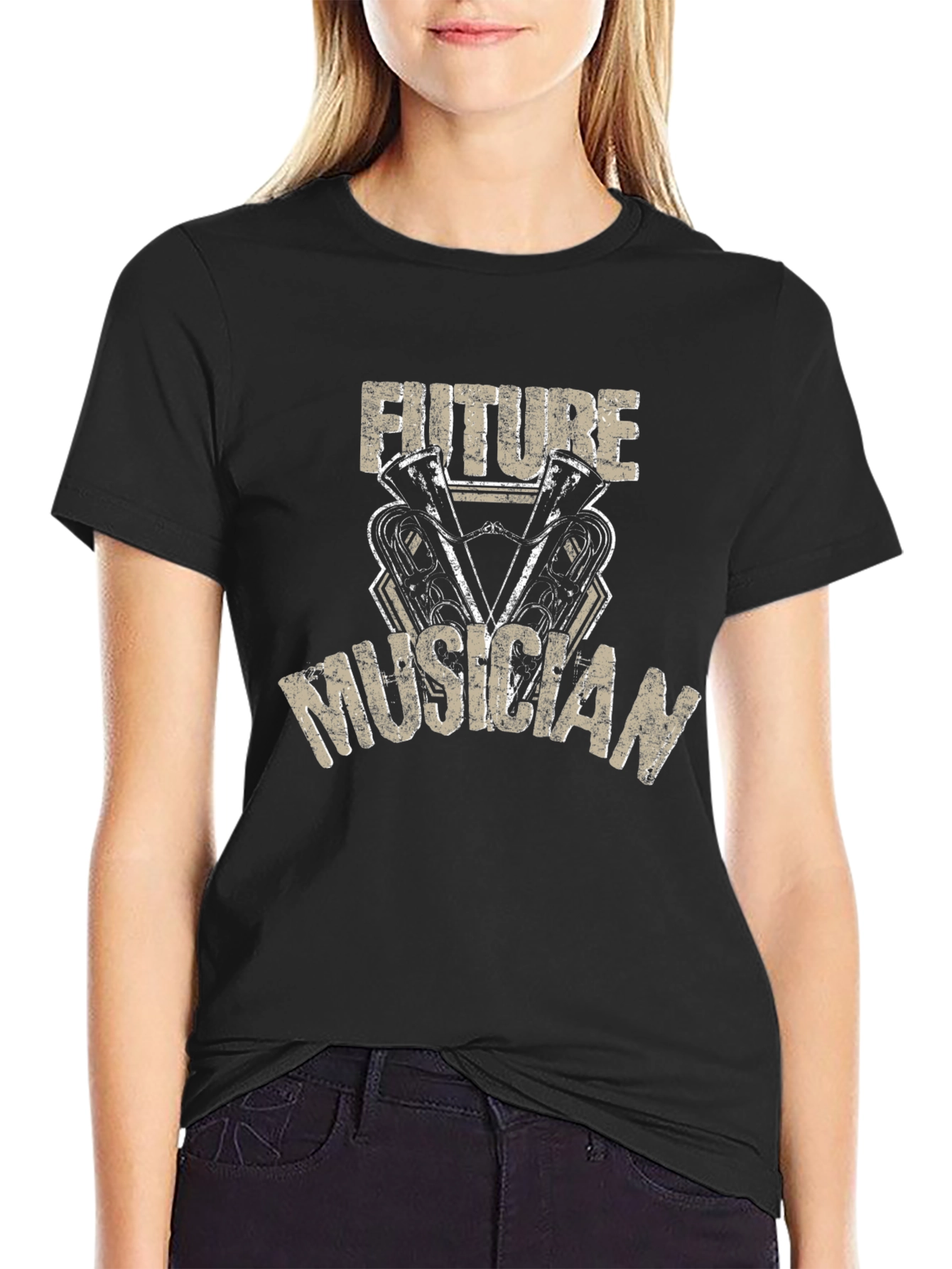 Black Future Musician T-Shirt, Band, Music Lover Tee view 2